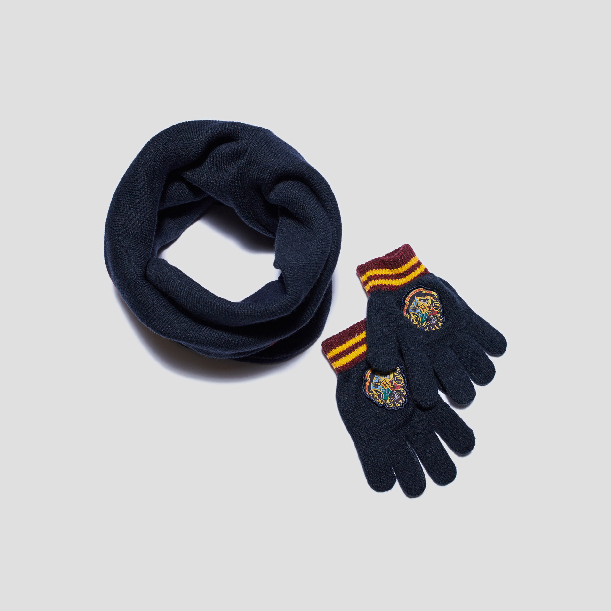 Ensemble snood, bonnet et gants bleu marine garçon