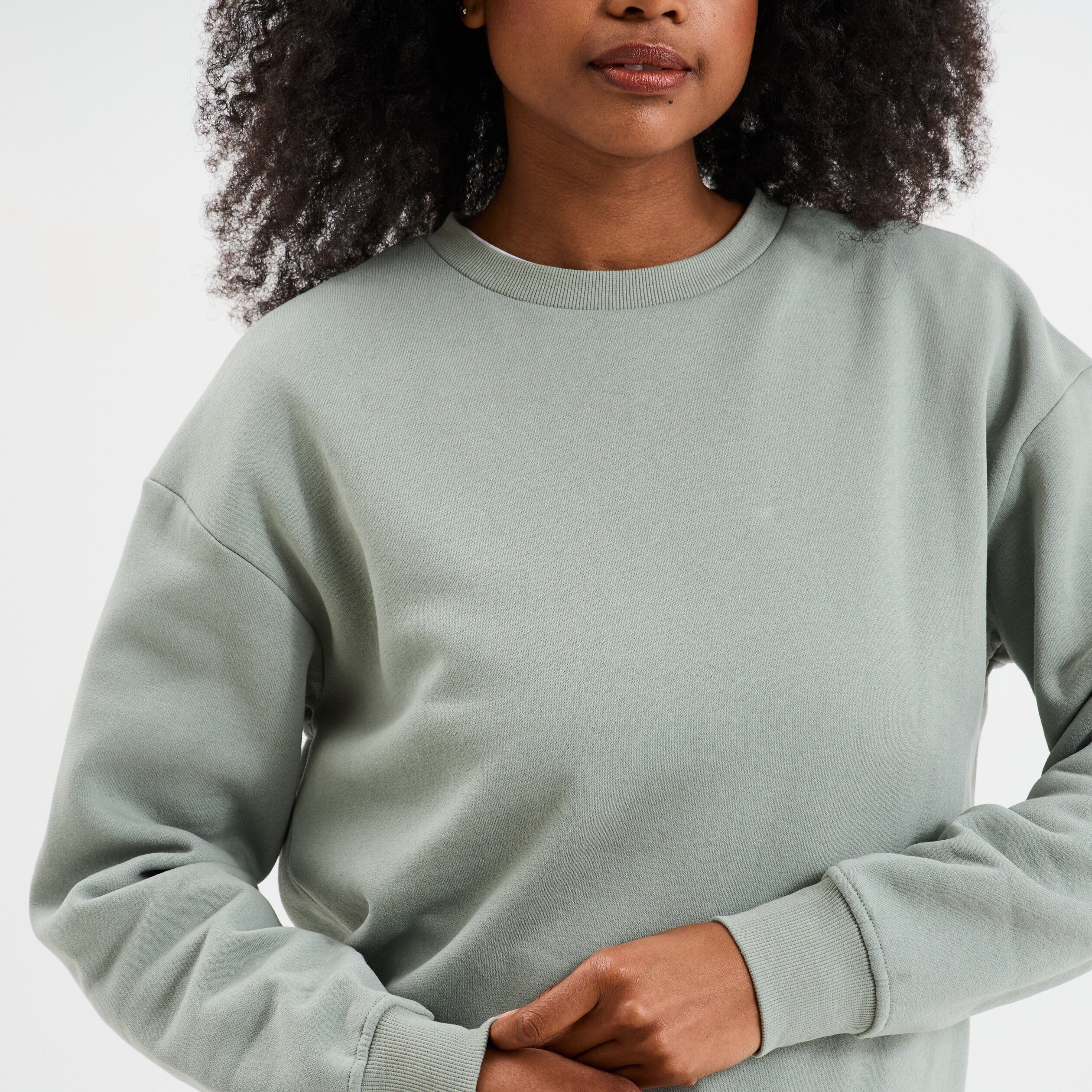 sweat col rond manches longues vert pastel femme Sweat col rond manches longues vert pastel femme