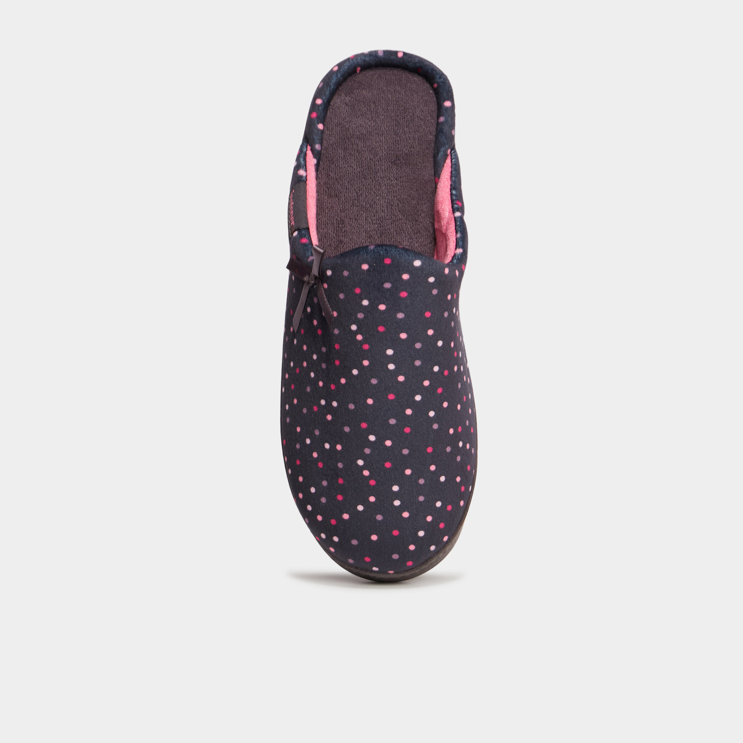 chaussons mules lavables isotoner bleu gris femme Chaussons mules lavables Isotoner bleu gris femme
