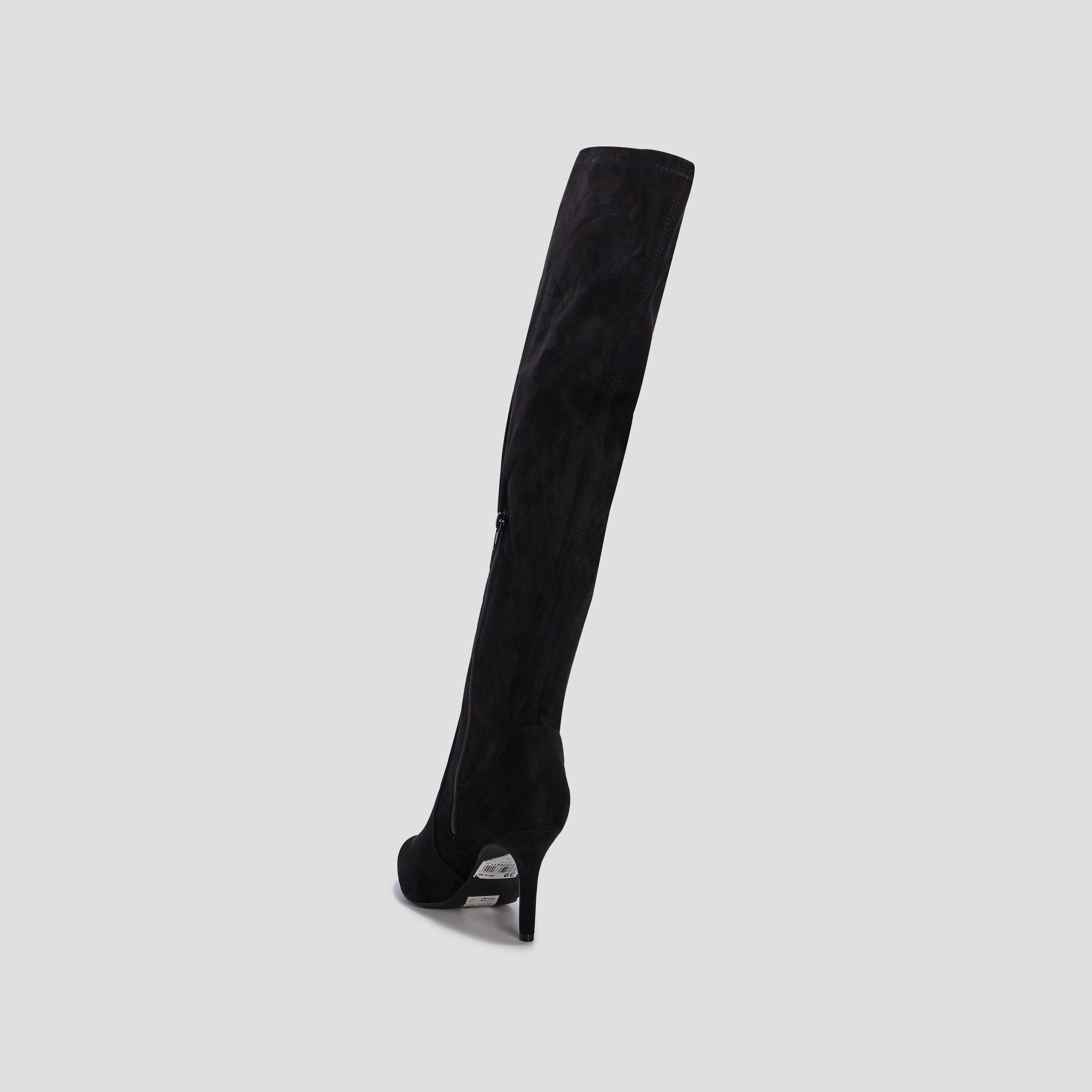 Cuissardes zipp&eacute;es effet su&eacute;dine noir femme