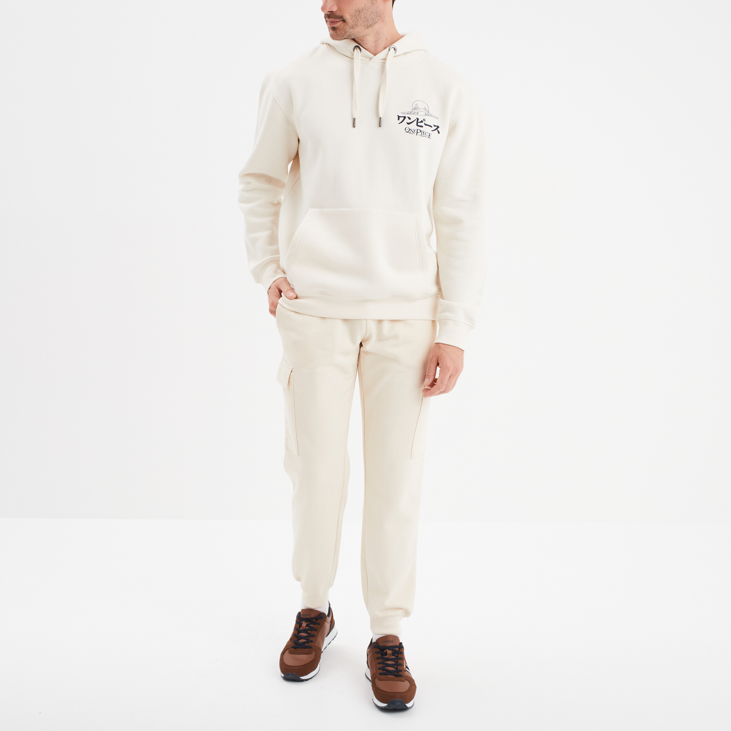 sweat a capuche hoodie one piece sable homme Sweat à capuche hoodie One Piece sable homme
