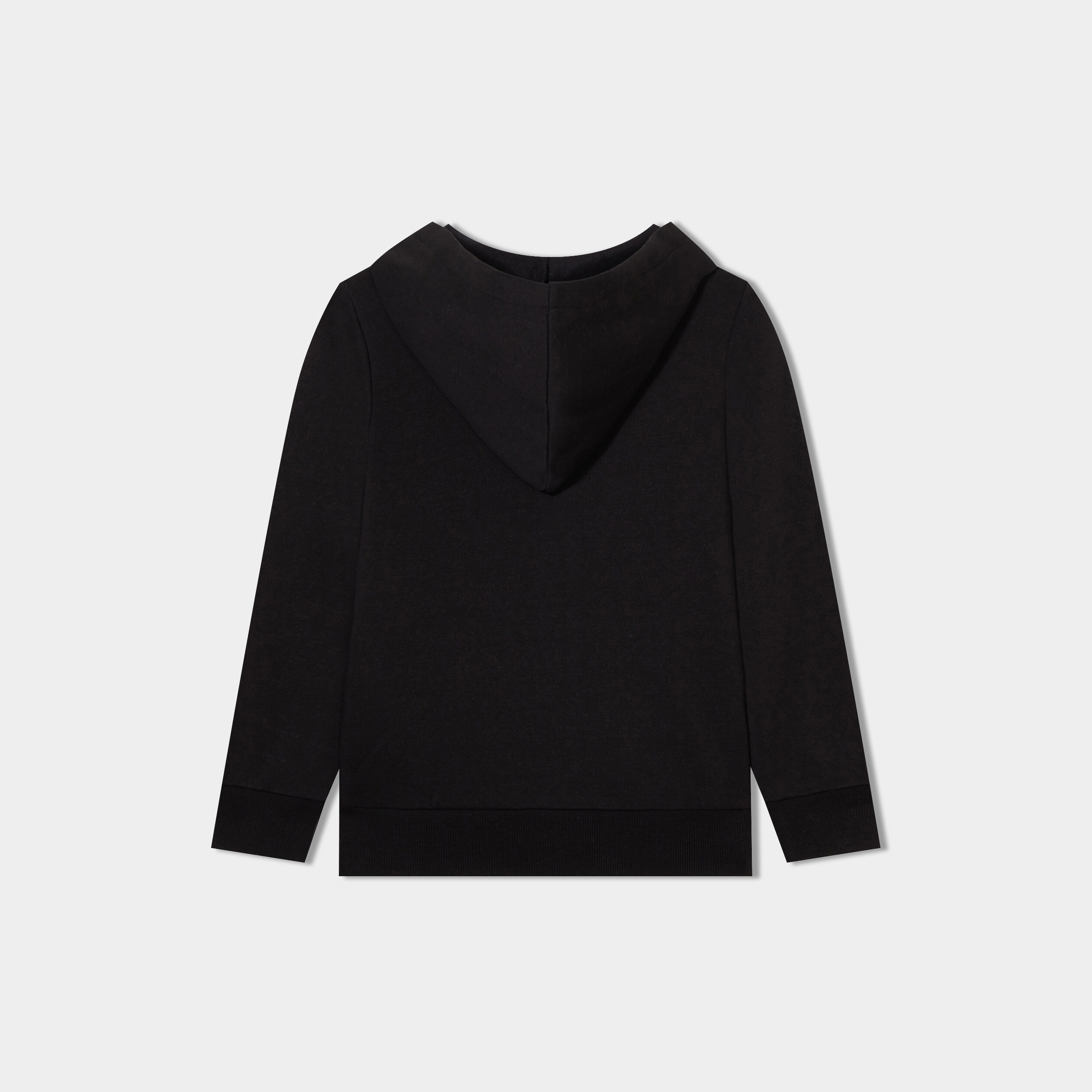 Sweat zipp&eacute; &agrave; capuche molleton noir gar&ccedil;on