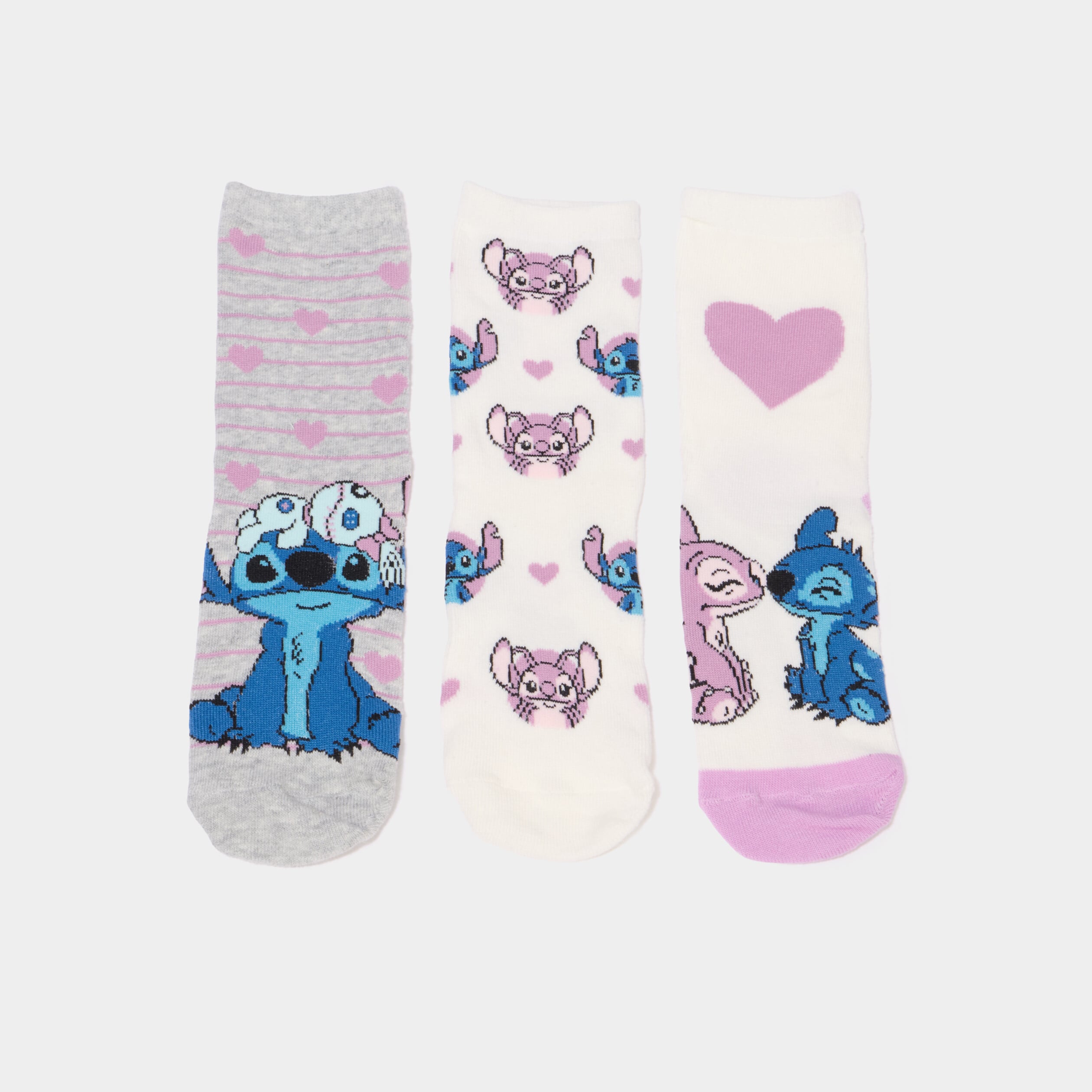Lot 3 paires chaussettes Stitch multicolore fille