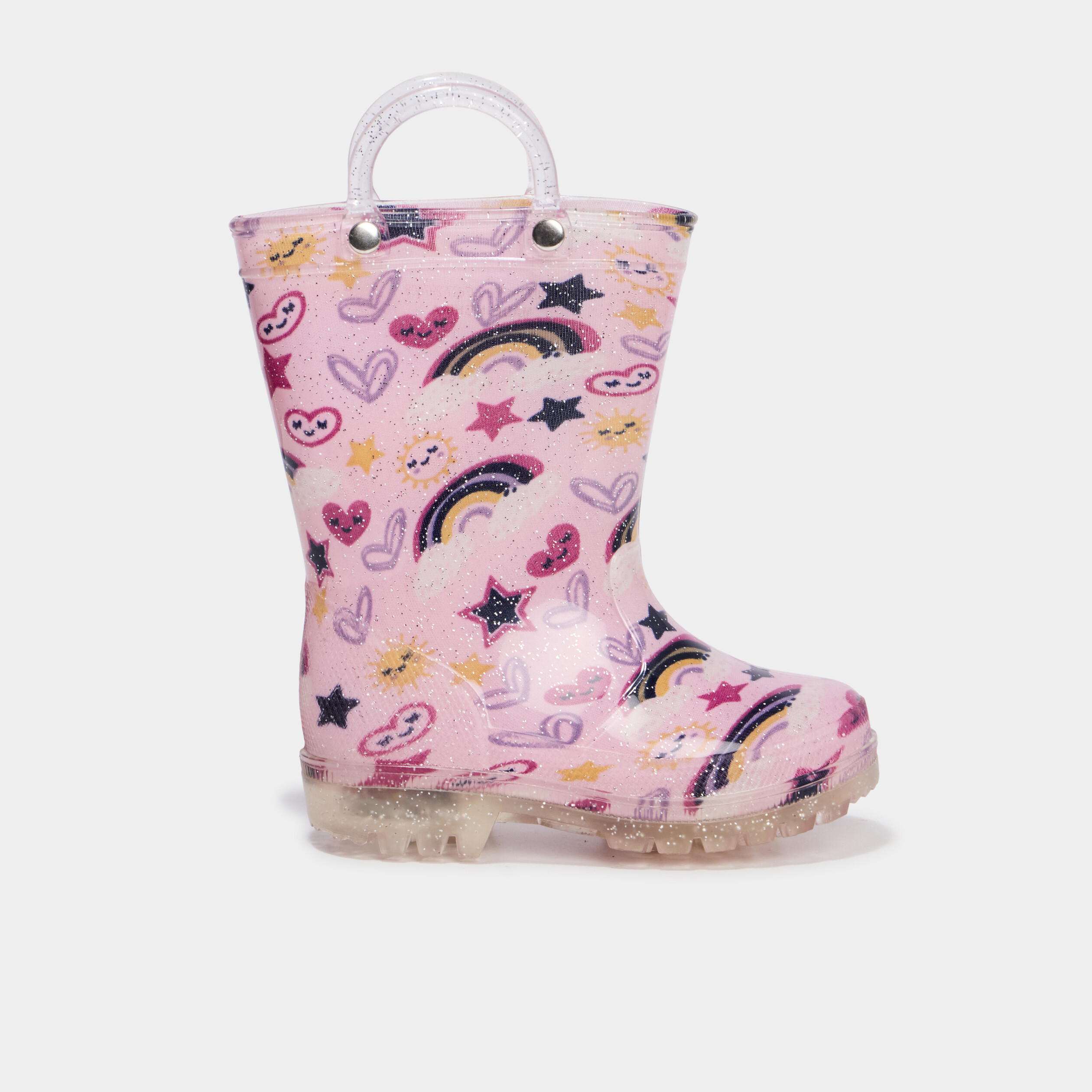 Bottes de pluie &agrave; paillettes rose b&eacute;b&eacute; fille