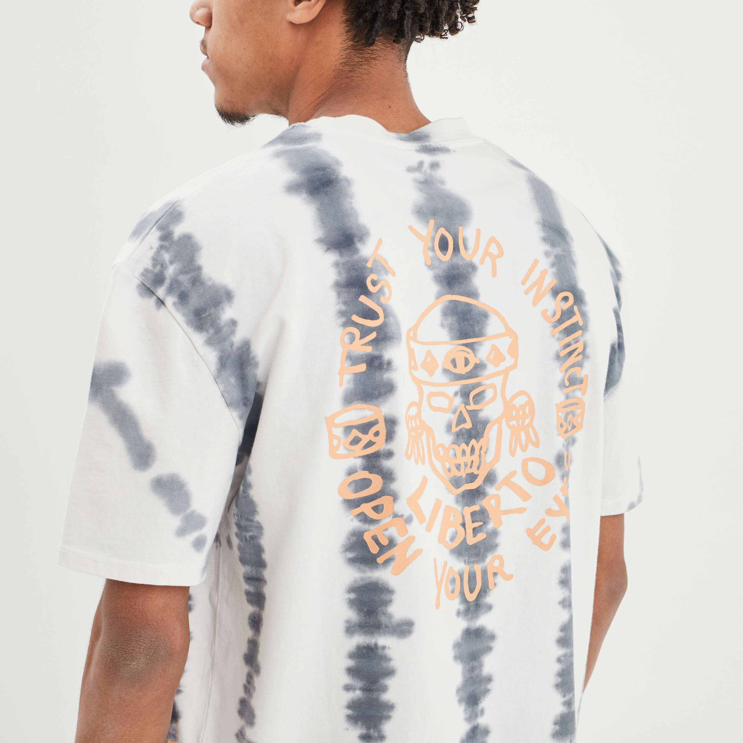 T-shirt oversize manches courtes Liberto gris homme