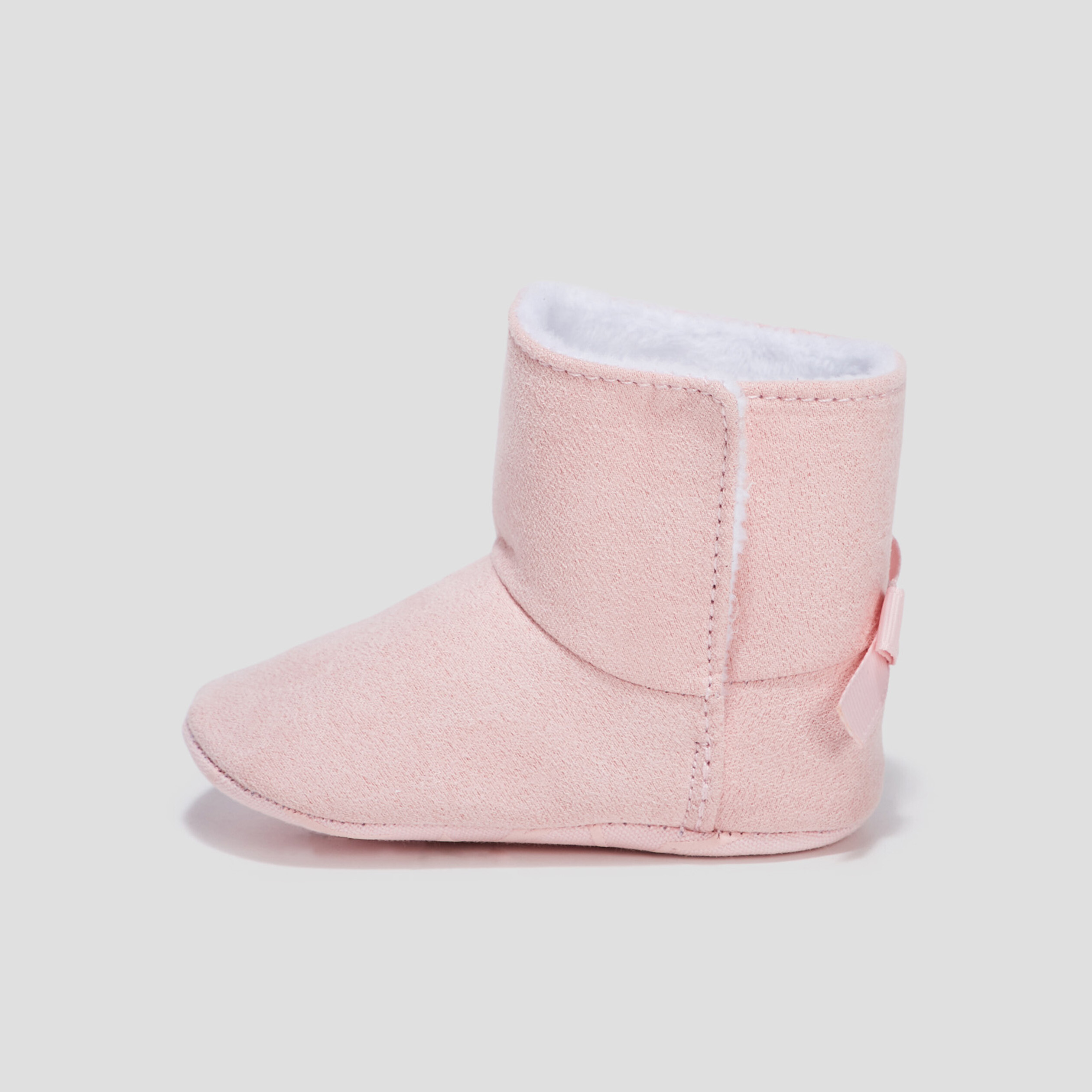 Bottines avec noeuds rose bébé fille