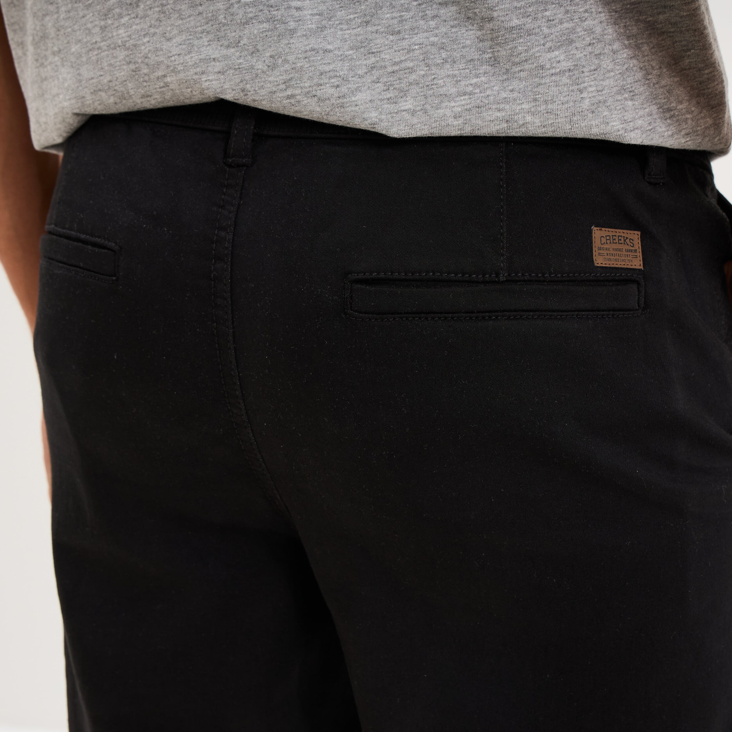 Pantalon chino droit confort noir homme