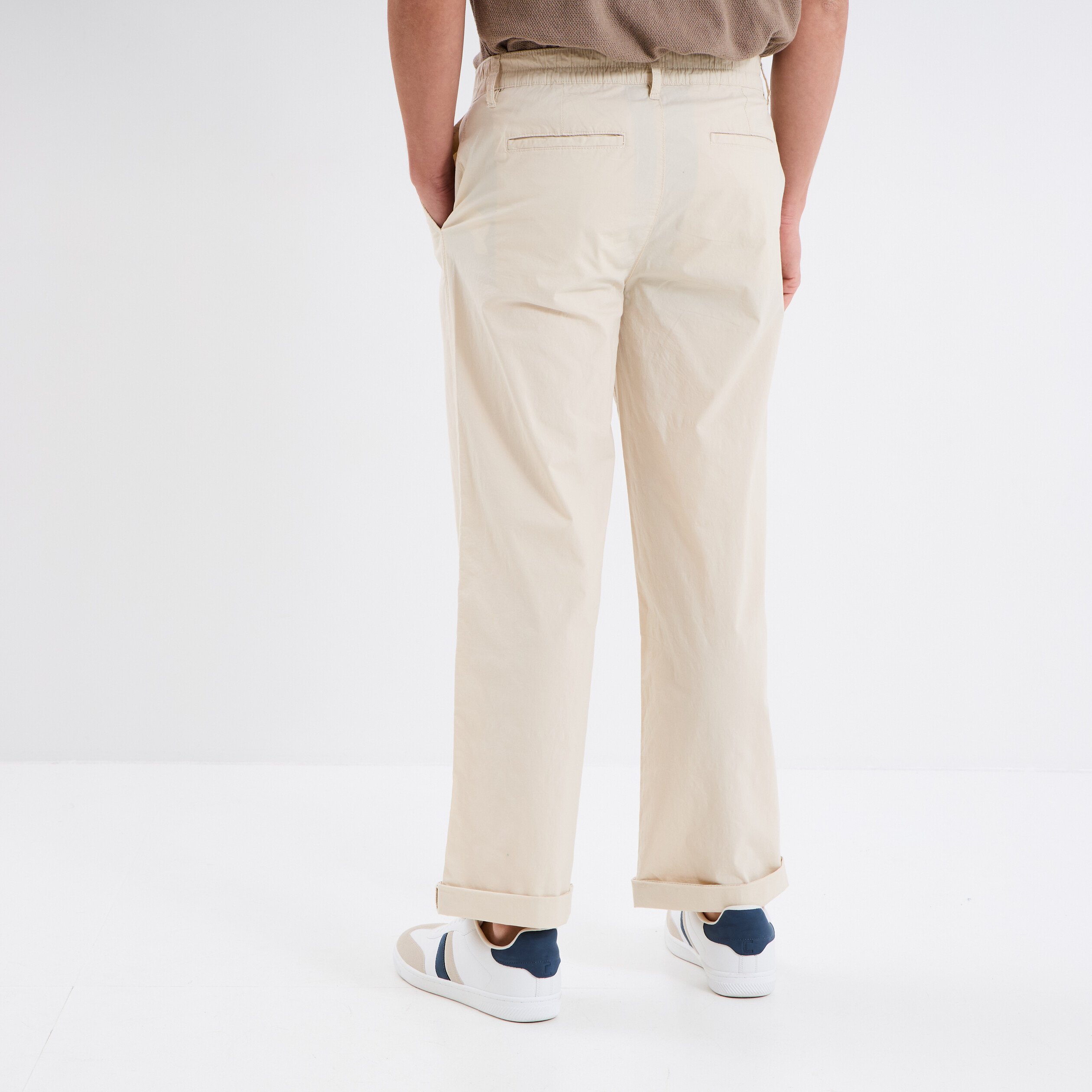 pantalon chino relax coton beige homme Pantalon chino relax coton beige homme