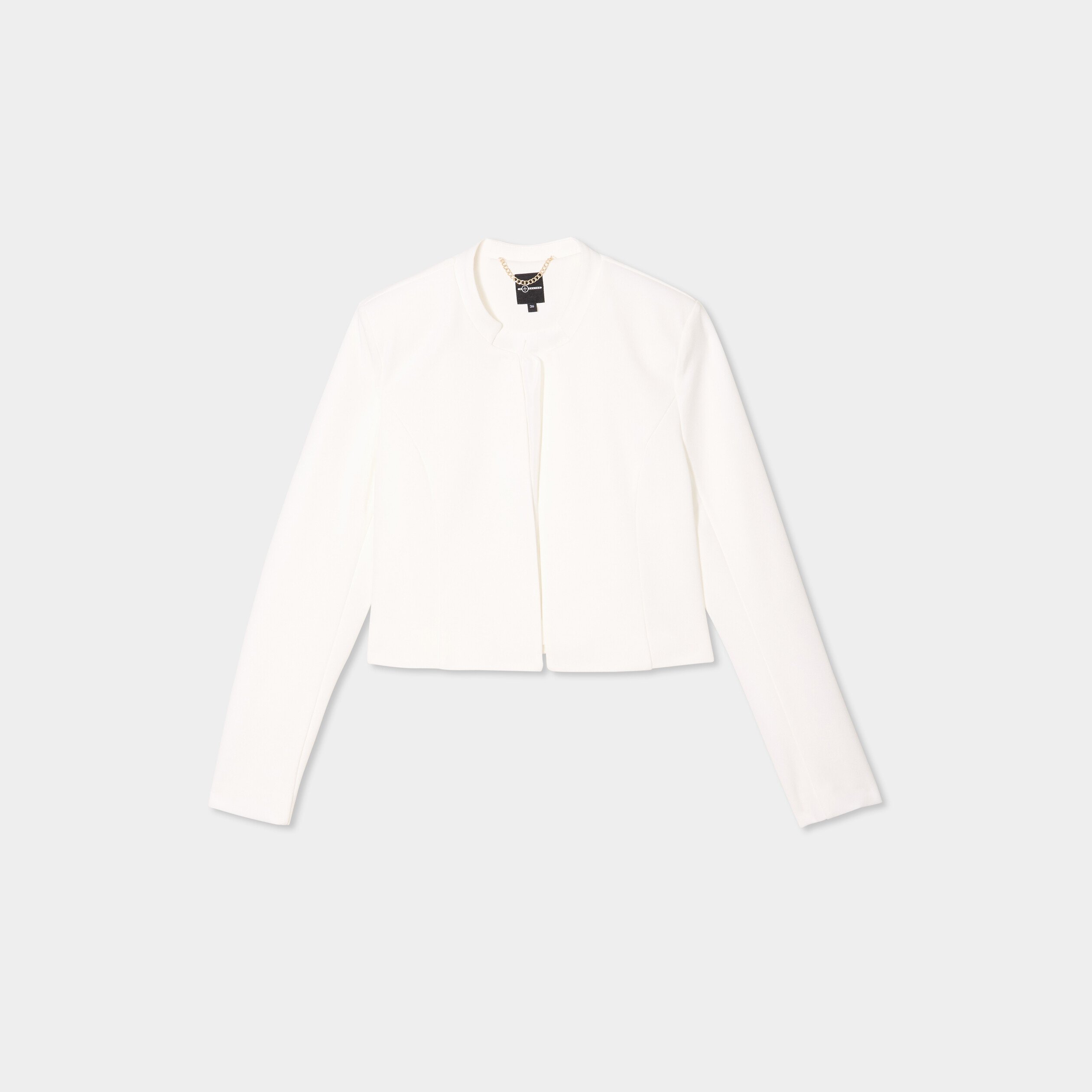 veste bolero doublee stretch blanc femme Veste boléro doublée stretch blanc femme