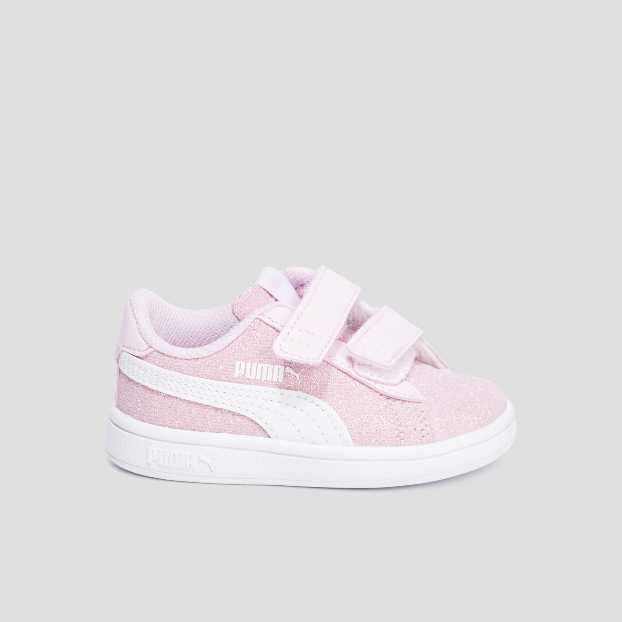 Tennis basses pailletees Puma Smash rose bebe fille La Halle