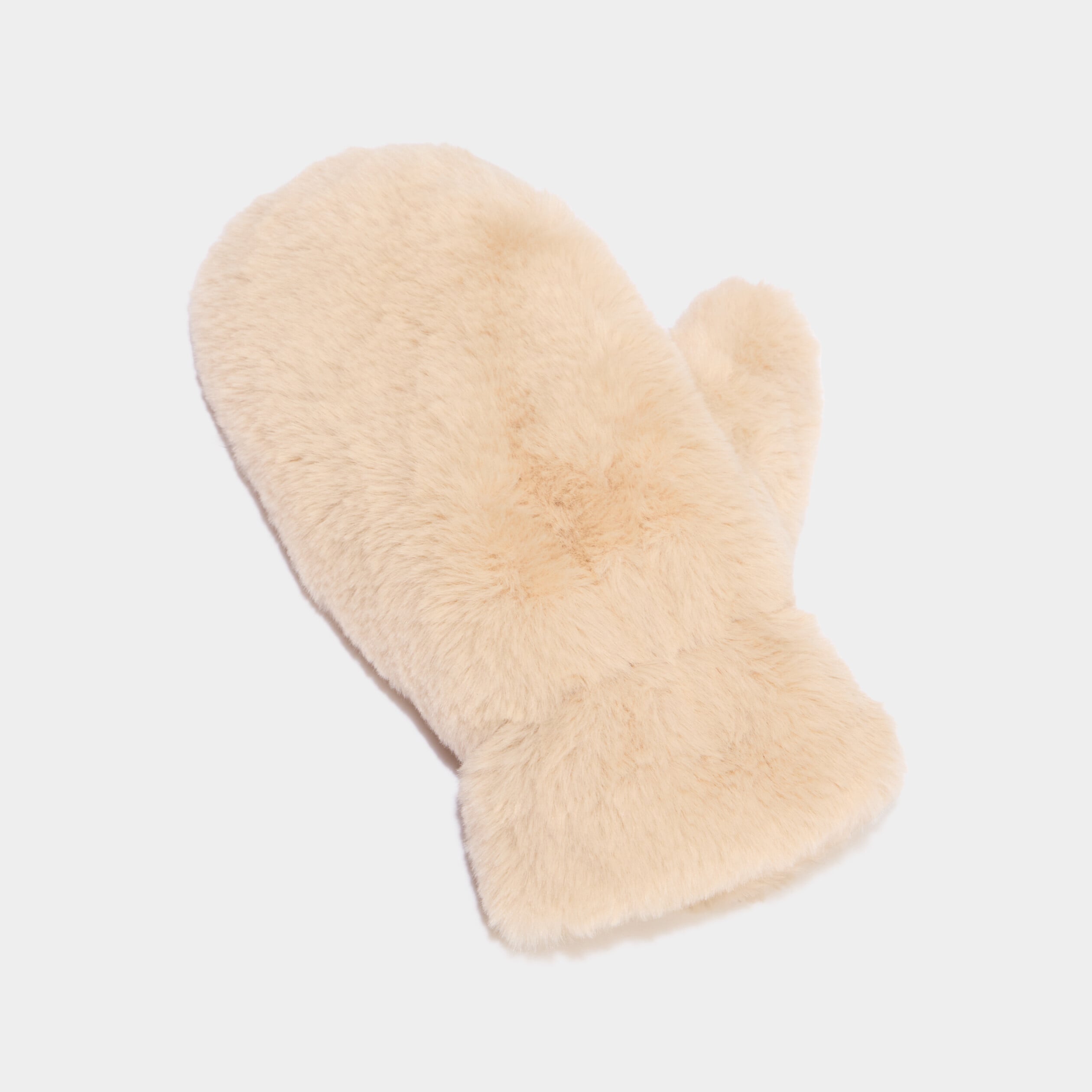 Mouffles fausse fourrure sable femme
