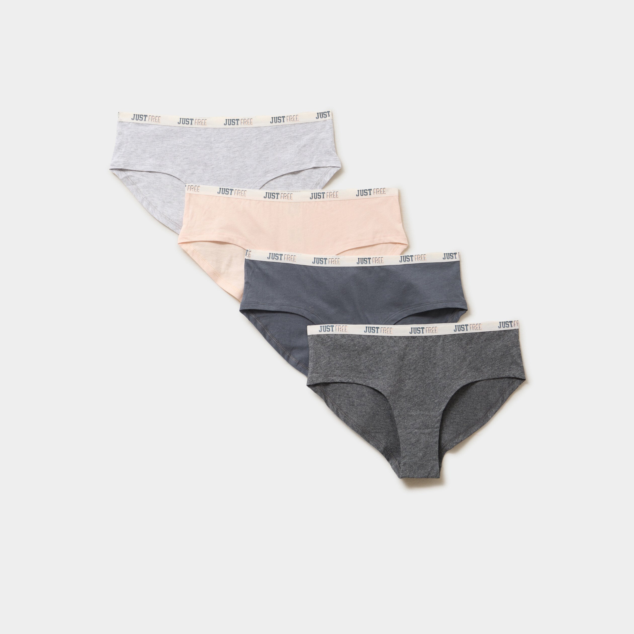 lot 4 shortys en coton bleu gris femme Lot 4 shortys en coton bleu gris femme
