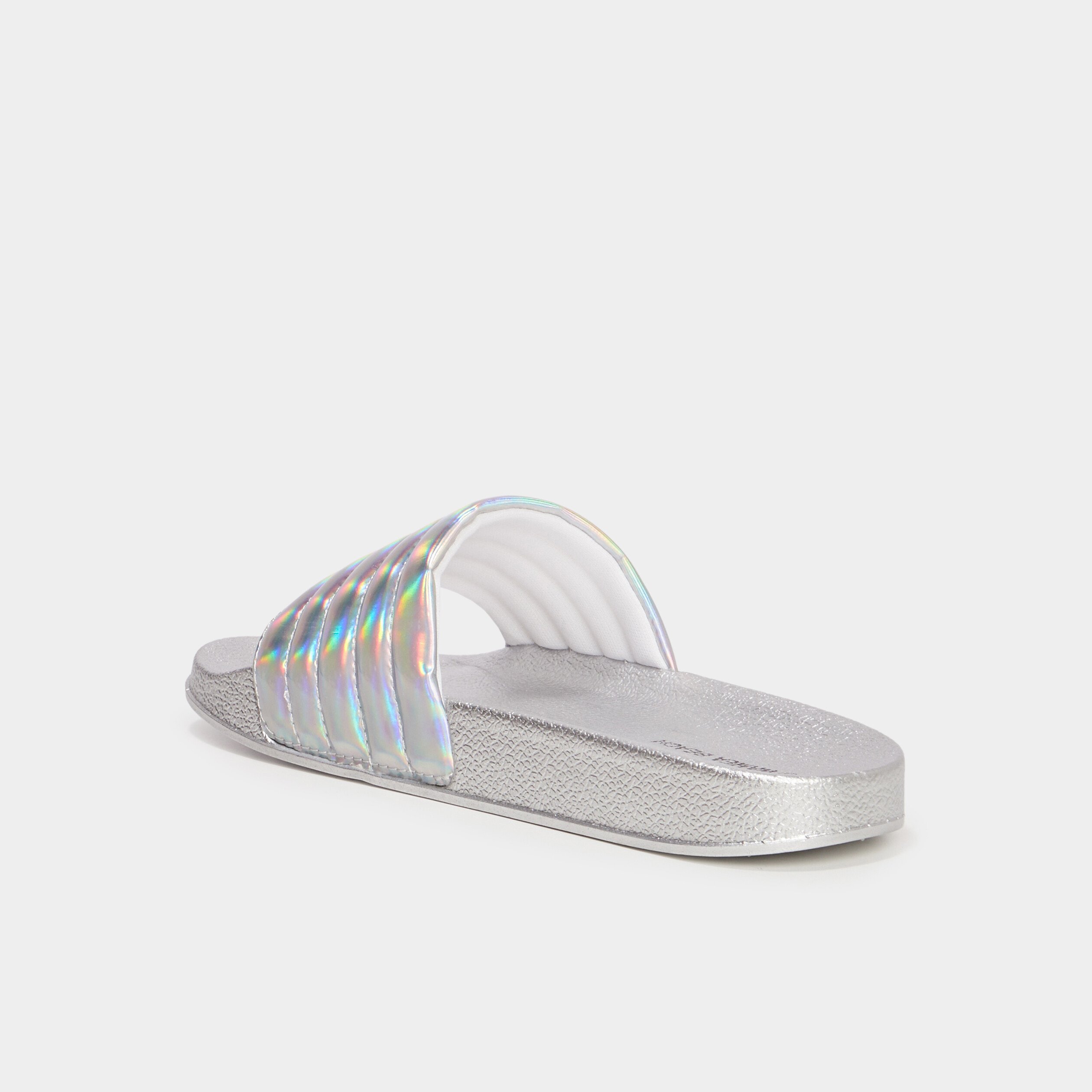 Claquettes metallisees Wamea Beach couleur argent femme