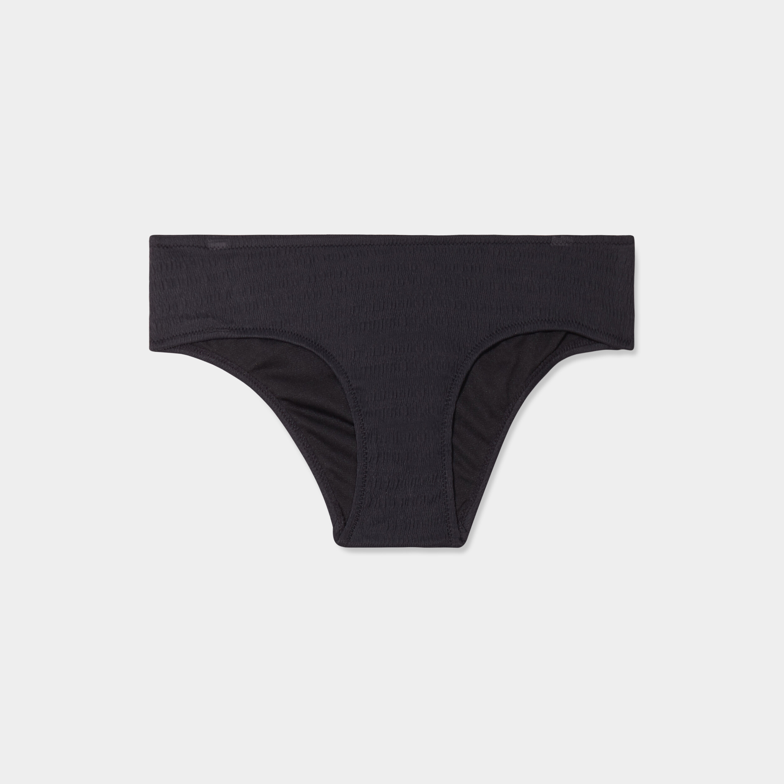 Shorty bas de maillot de bain textur&eacute; noir femme