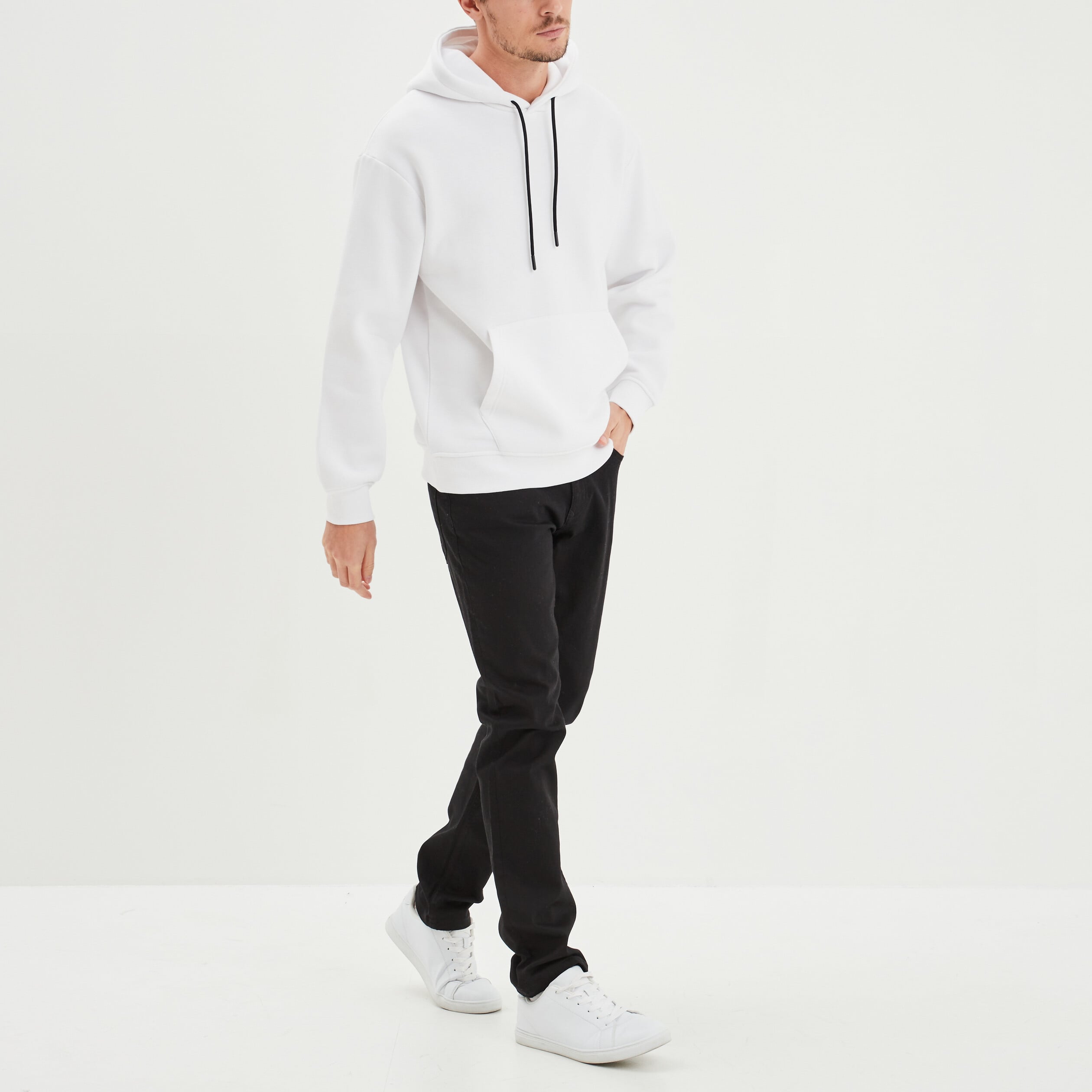 Jeans straight avec 5 poches denim noir homme