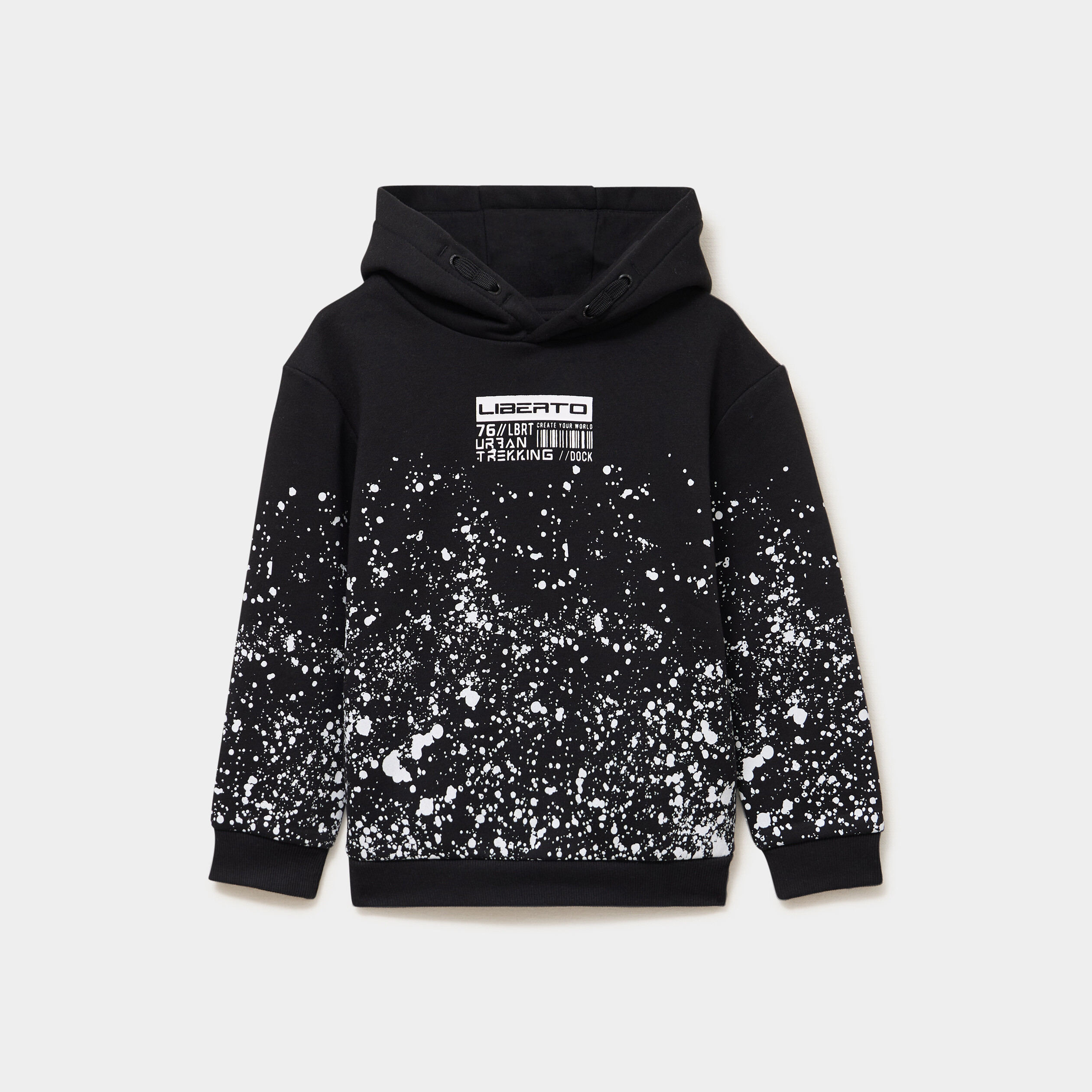 Sweat molleton &agrave; capuche hoodie noir gar&ccedil;on