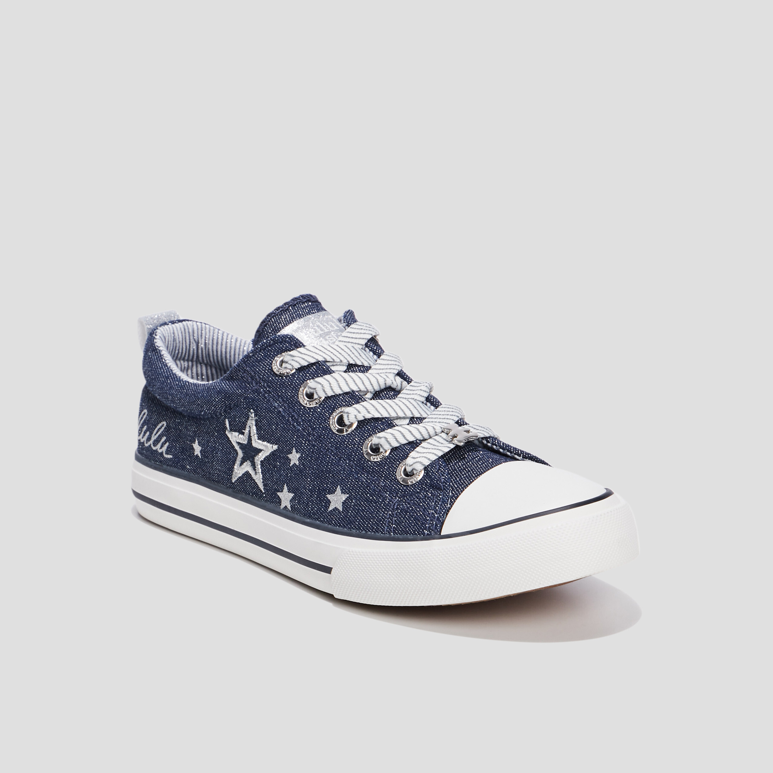 tennis en toile a lacets lulucastagnette bleu fille Tennis en toile à lacets LuluCastagnette bleu fille