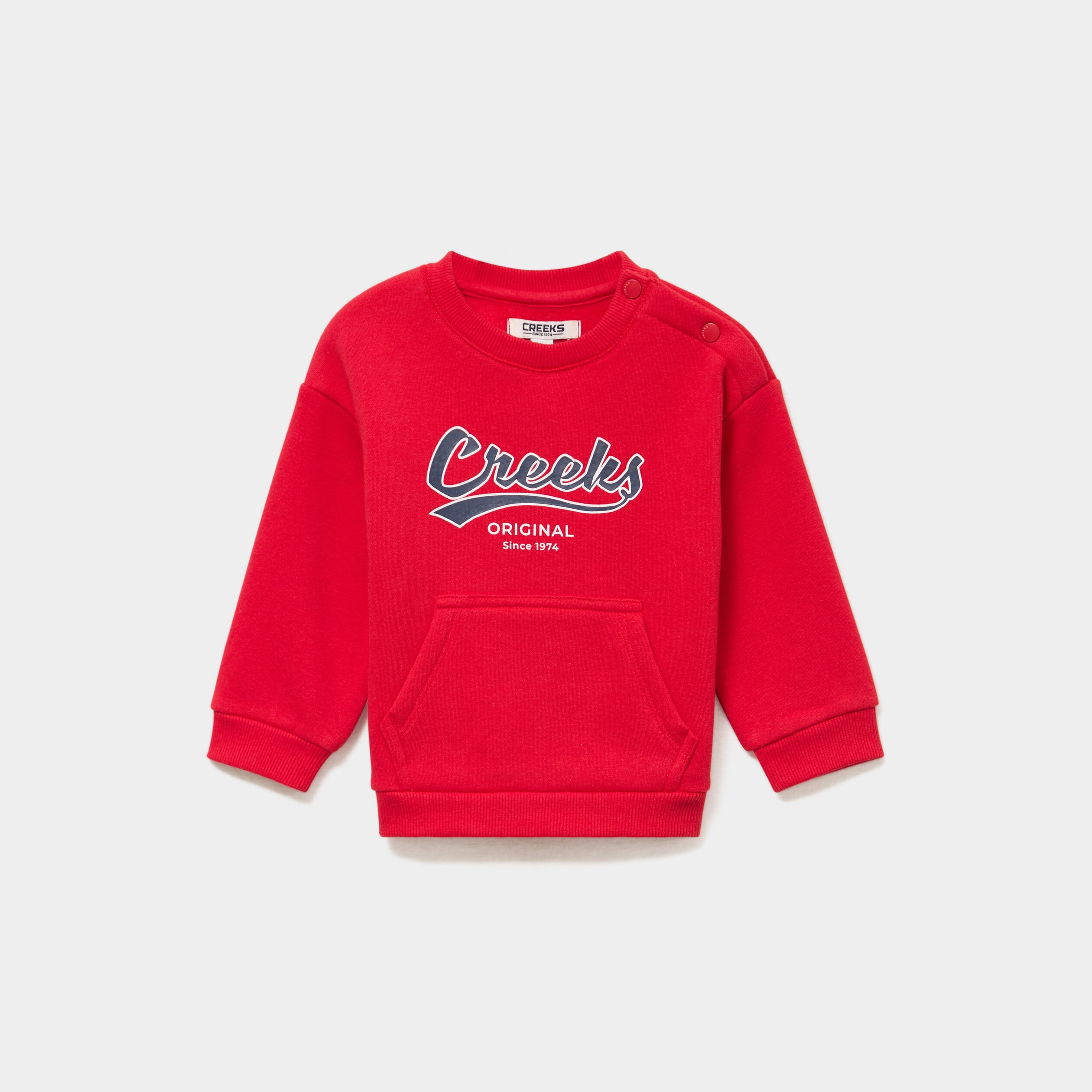Sweat molletonn&eacute; 1 poche col rond rouge b&eacute;b&eacute; gar&ccedil;on