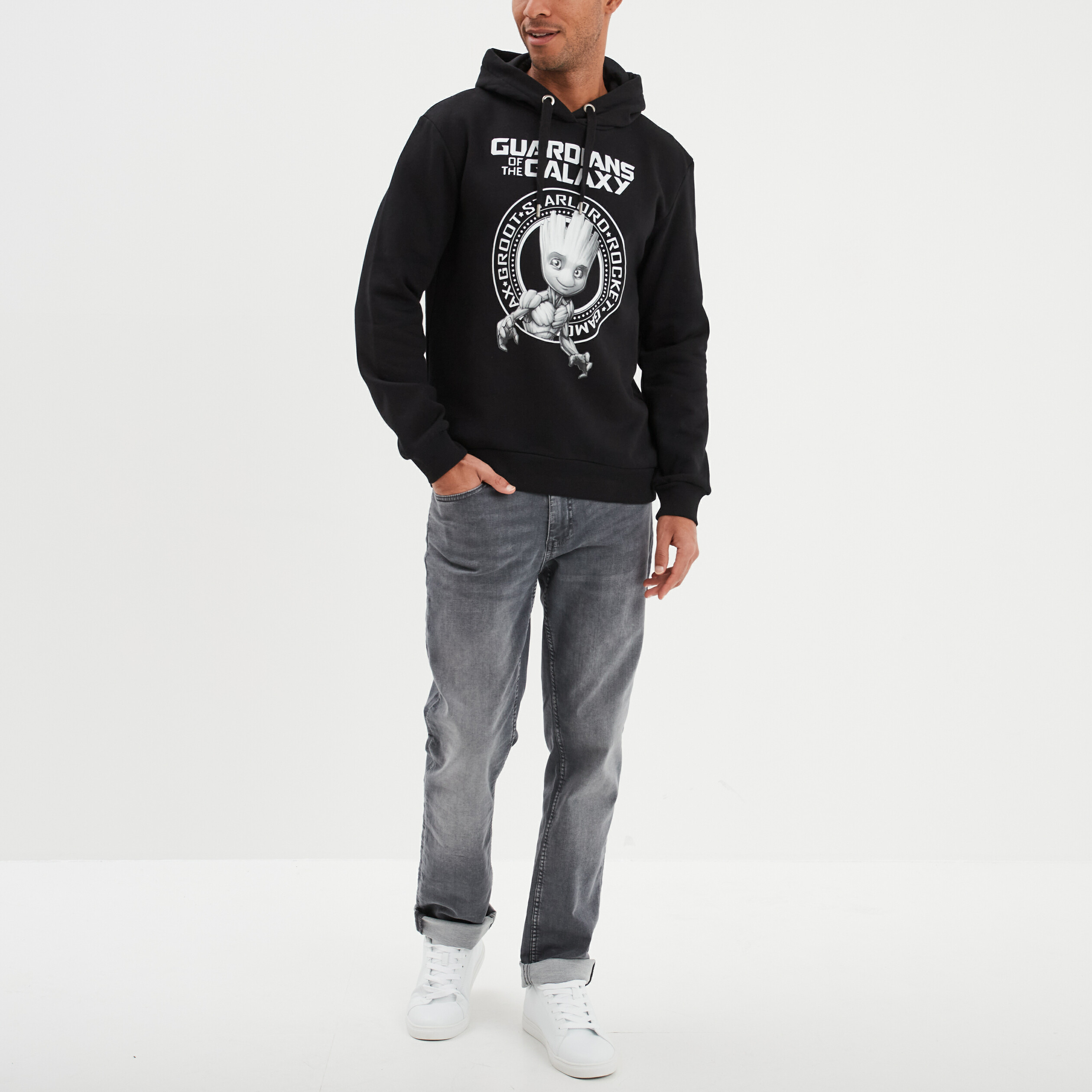 sweat a capuche hoodie gardiens galaxie noir homme Sweat à capuche hoodie Gardiens Galaxie noir homme