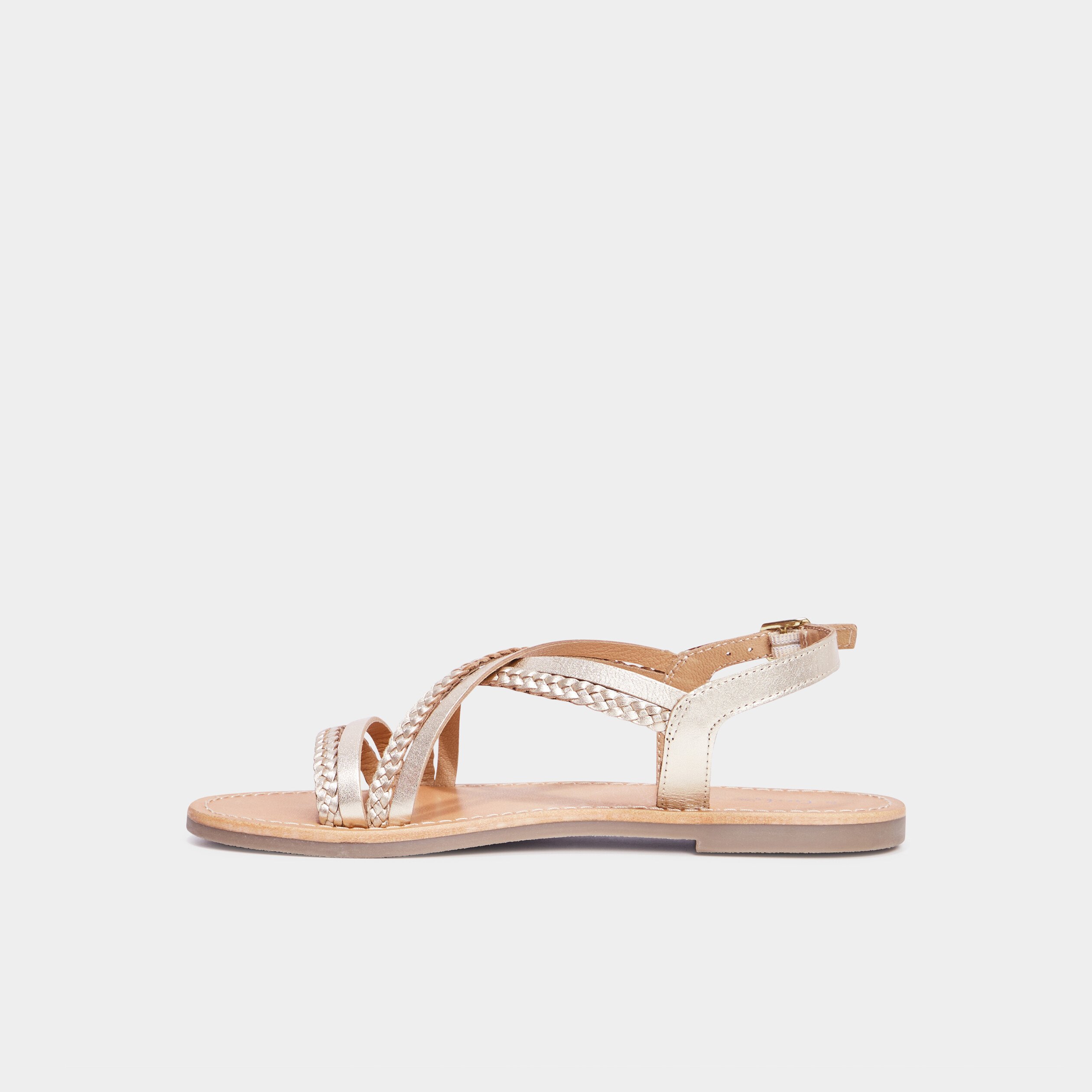sandales brides tressees en cuir creeks jaune or fille Sandales brides tressées en cuir Creeks jaune or fille