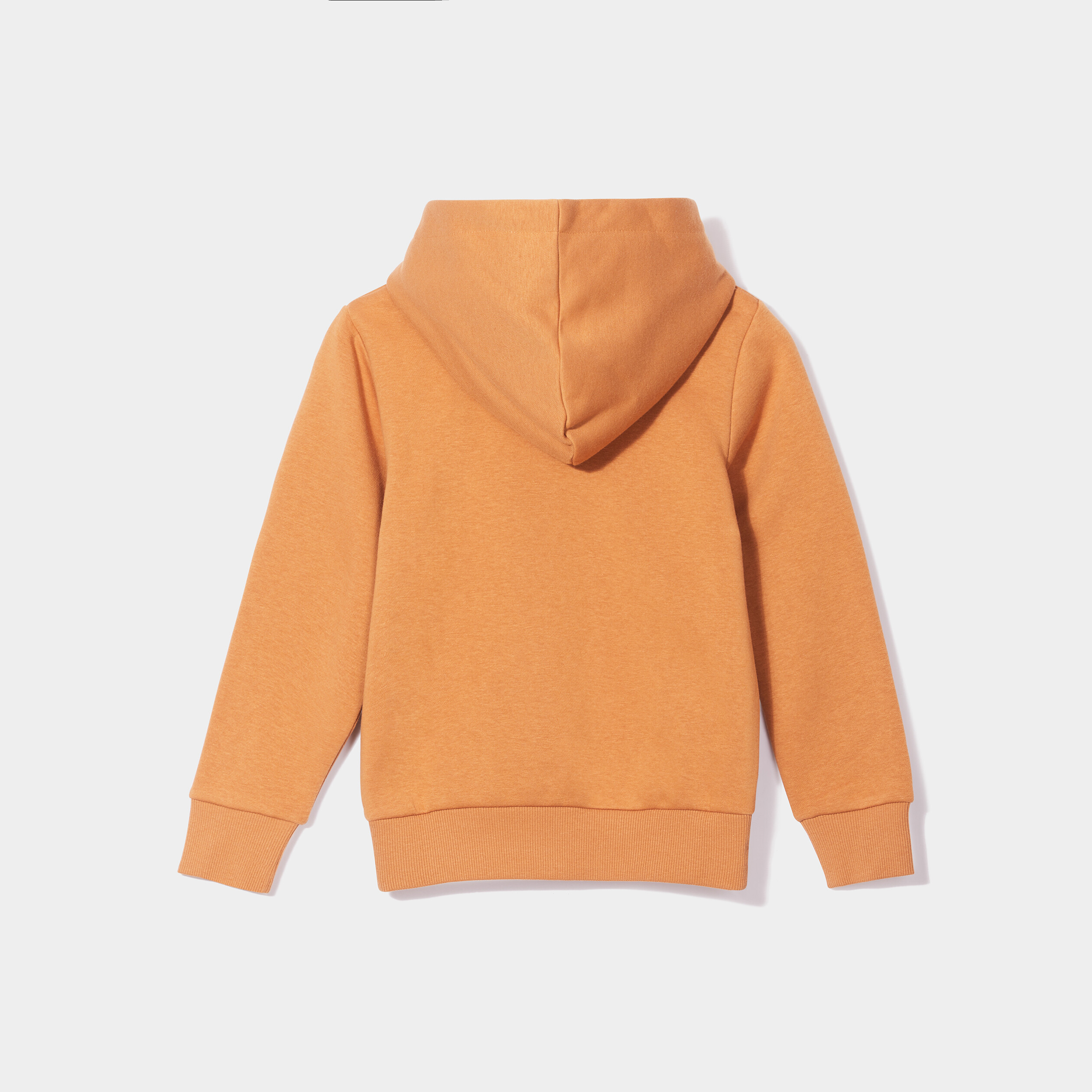 sweat zippe molletonne a capuche marron cognac garcon Sweat zippé molletonné à capuche marron cognac garçon
