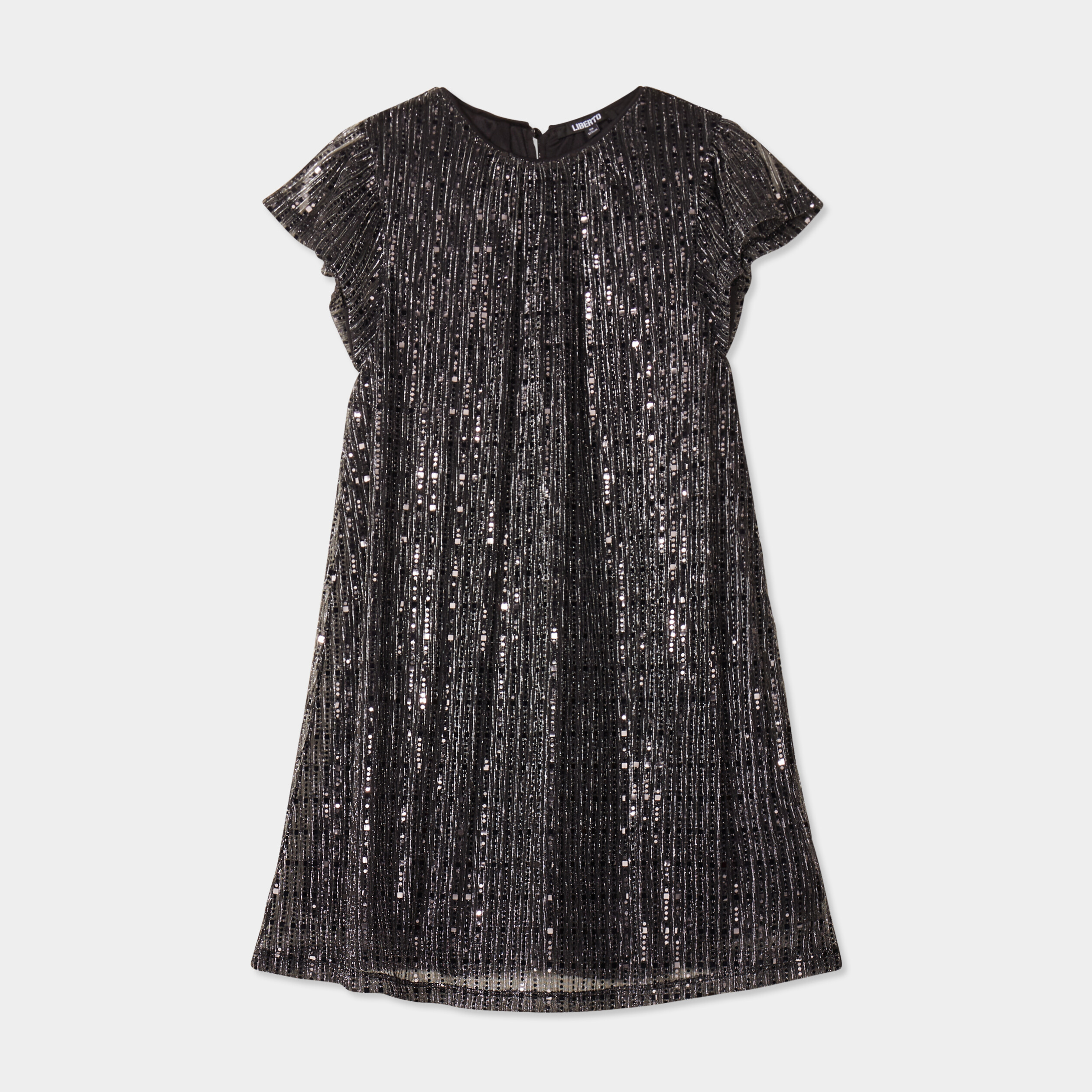 Robe paillette courte Liberto gris argent fille