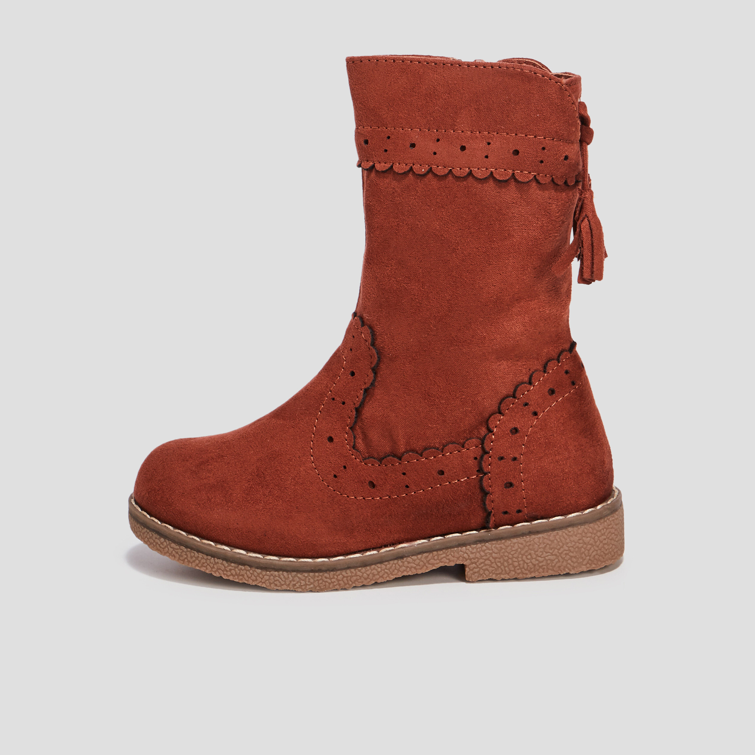 bottes avec bord festonne terracotta fille Bottes avec bord festonné terracotta fille