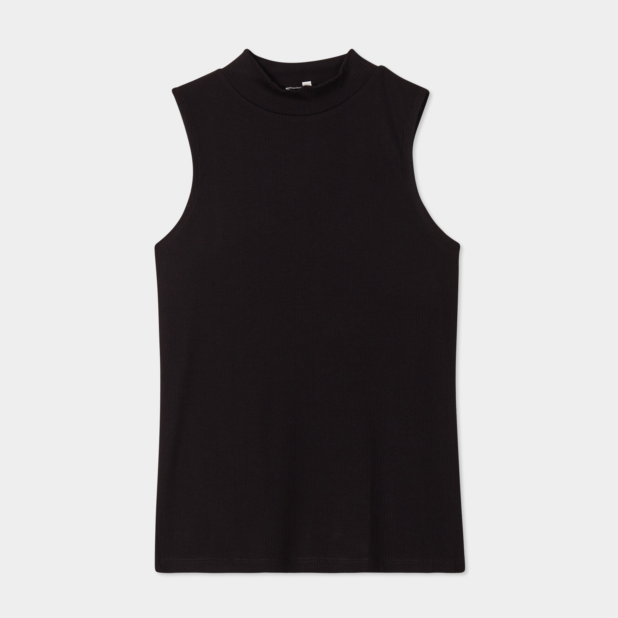 debardeur sans manches col montant noir femme Débardeur sans manches col montant noir femme