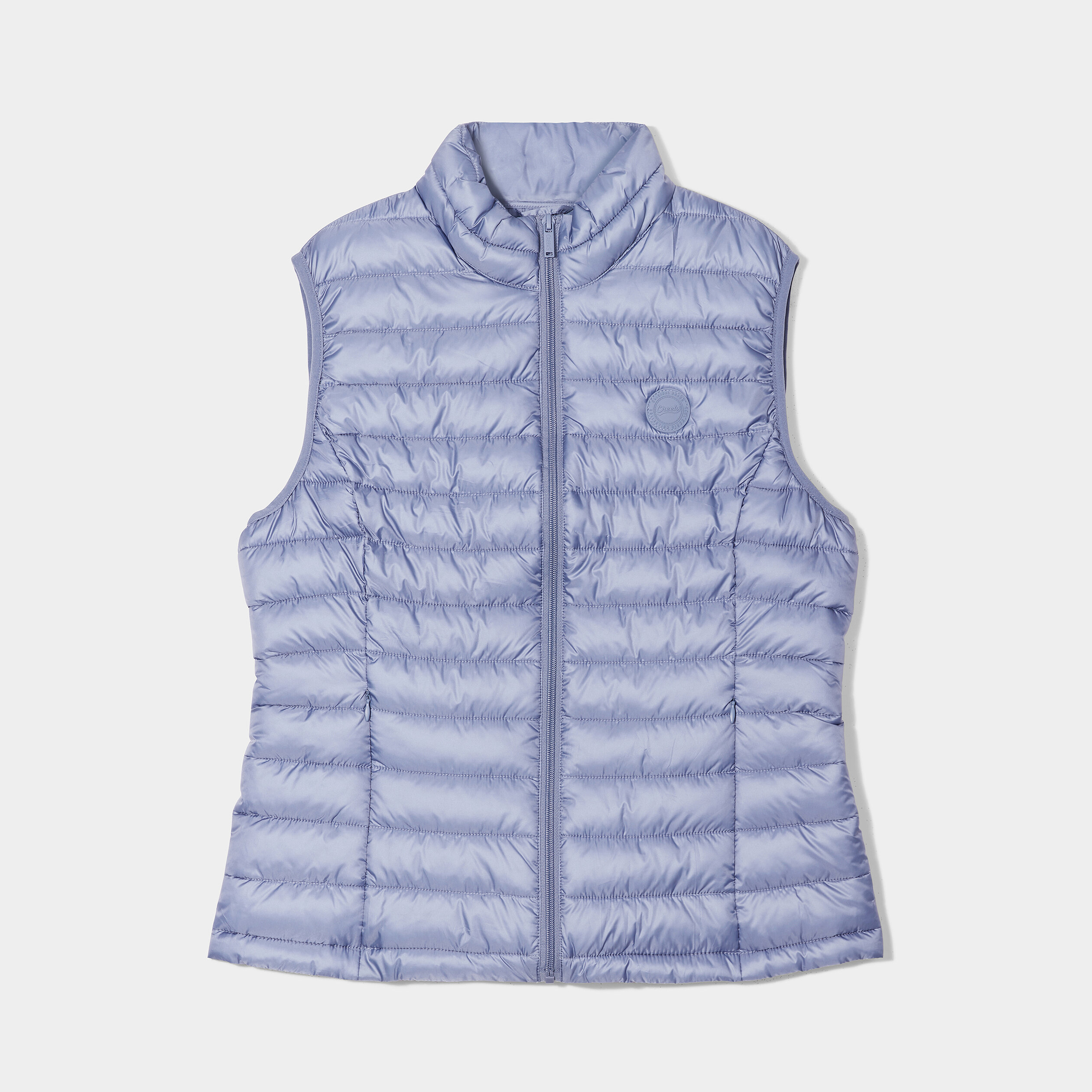 Doudoune l&eacute;g&egrave;re droite sans manches bleu gris femme