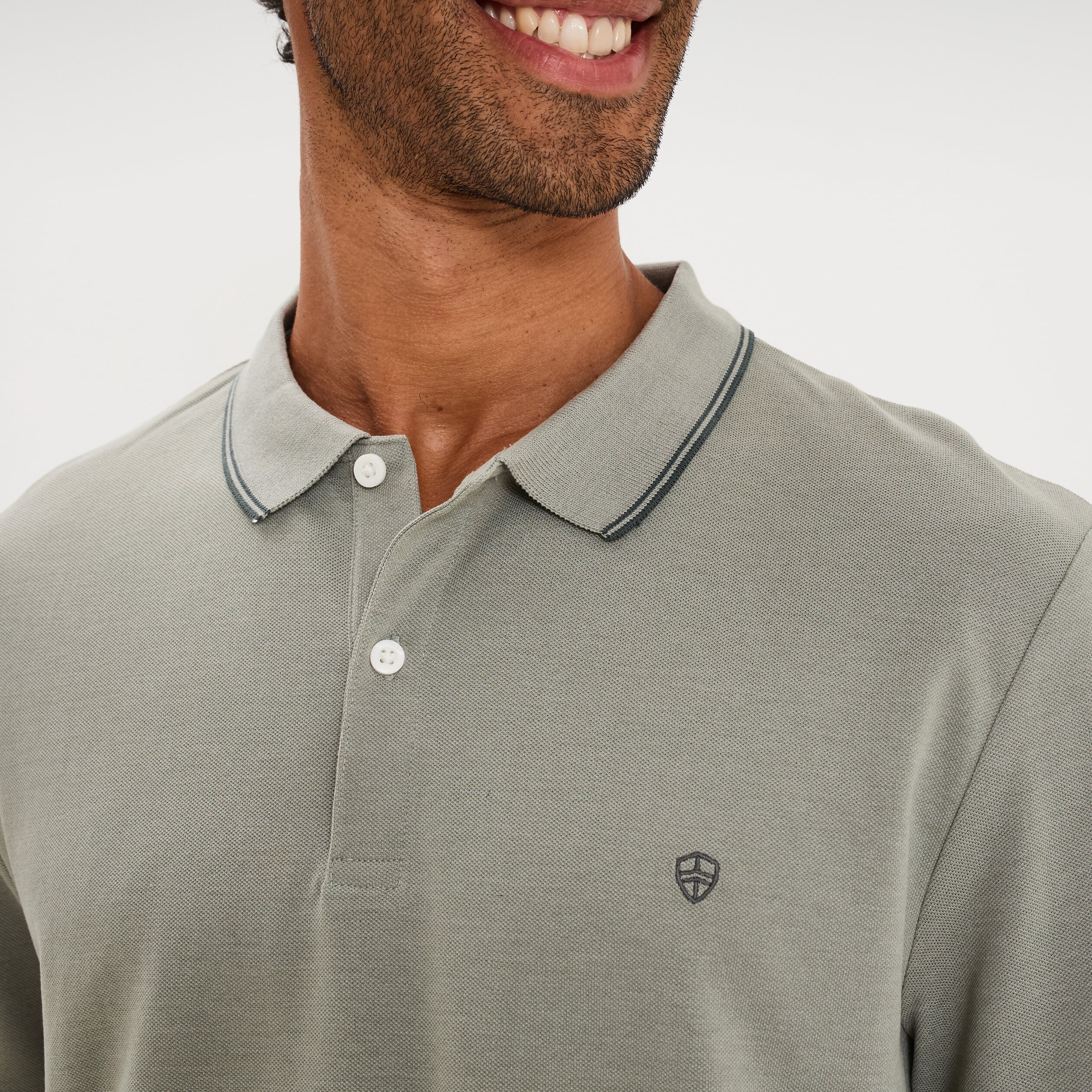 Polo piqu&eacute; coton manches courtes vert homme