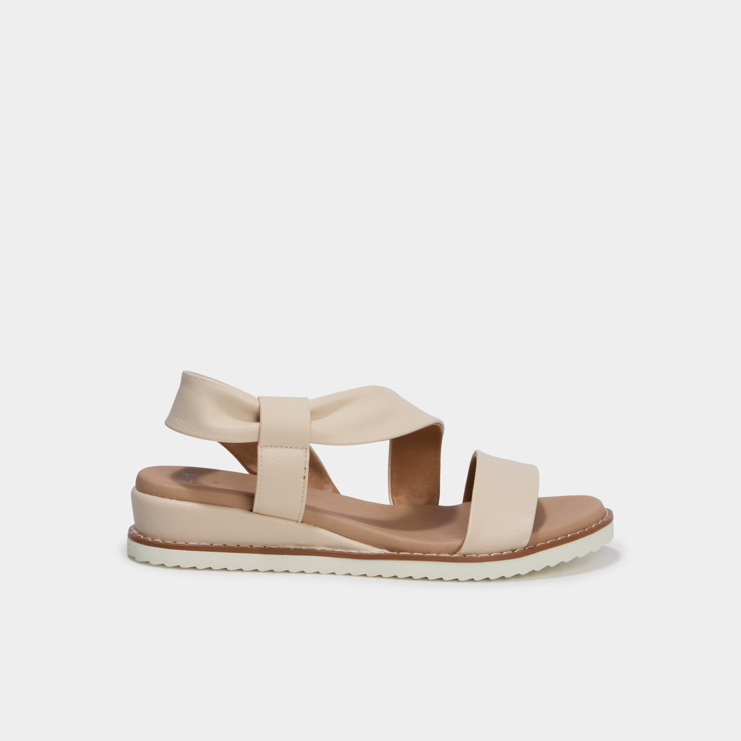 Sandales compens&eacute;es confortables blanc femme