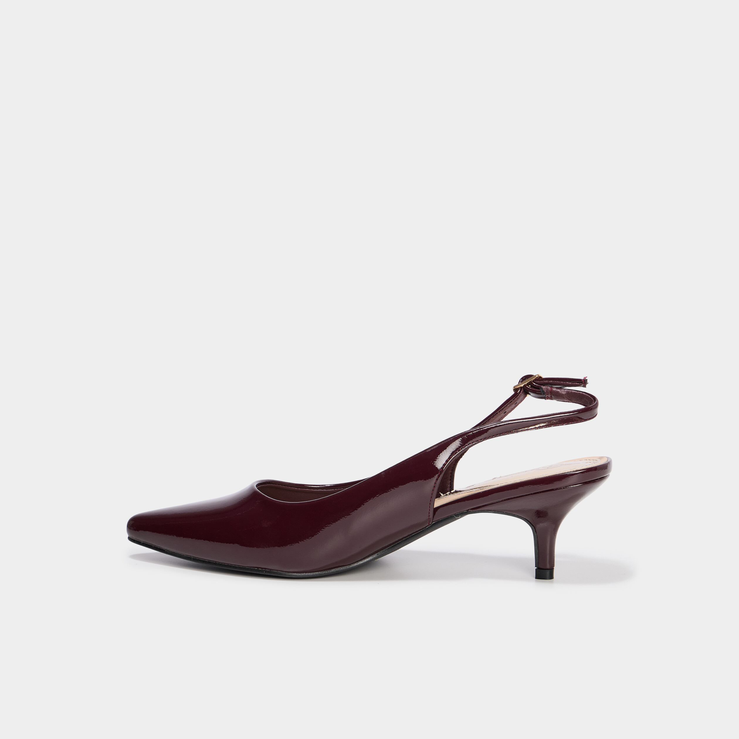 Escarpins vernis &agrave; talons bordeaux femme