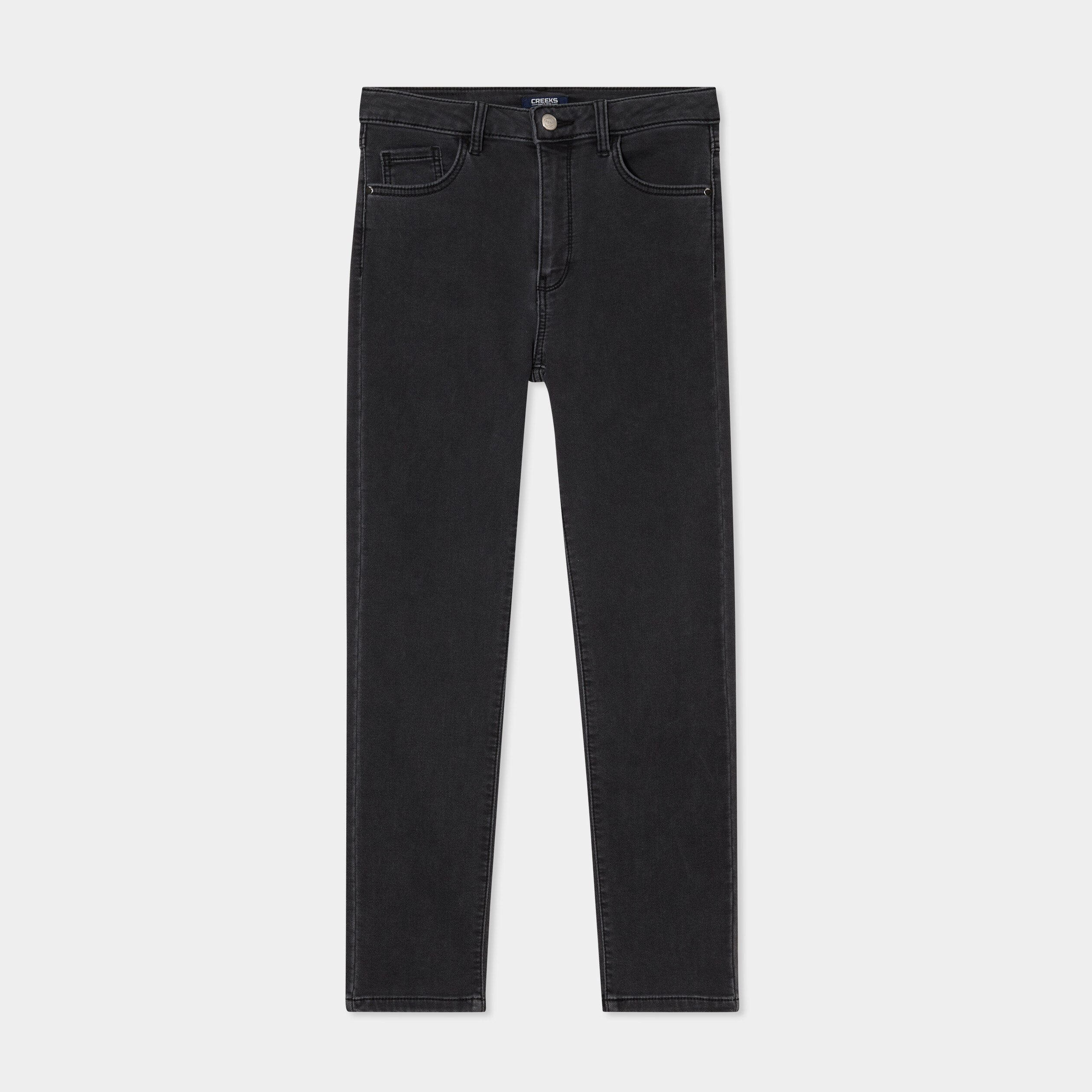 Jean stretch slim 7/8 &egrave;me denim noir femme