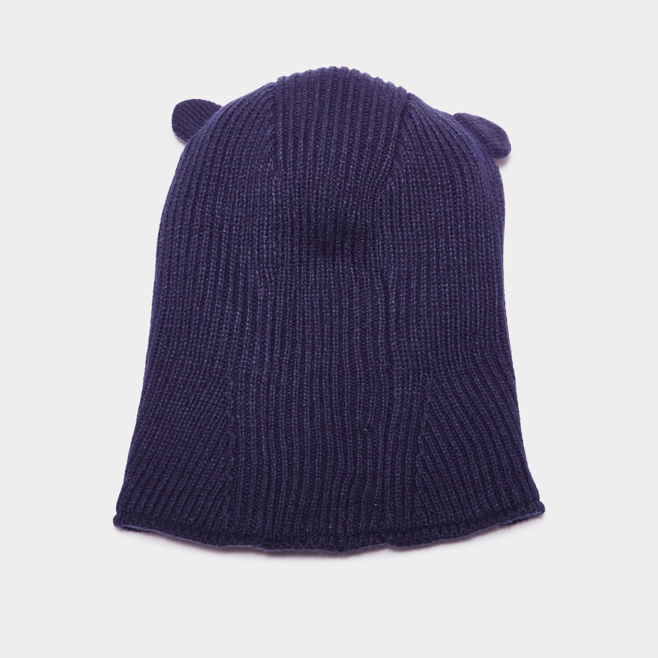 Cagoule tricot&eacute;e doublure polaire bleu marine b&eacute;b&eacute;