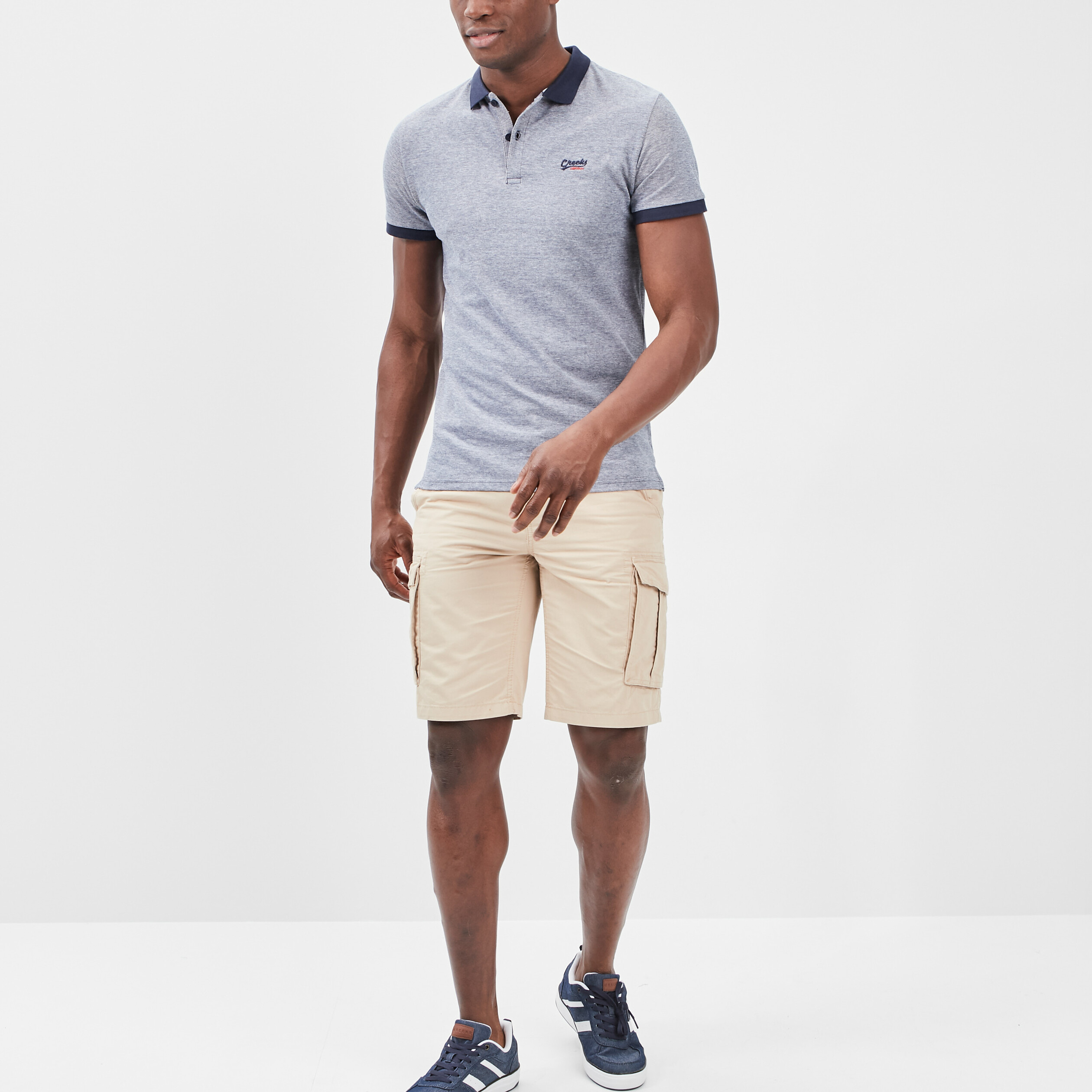 Polo manches courtes Creeks bleu homme