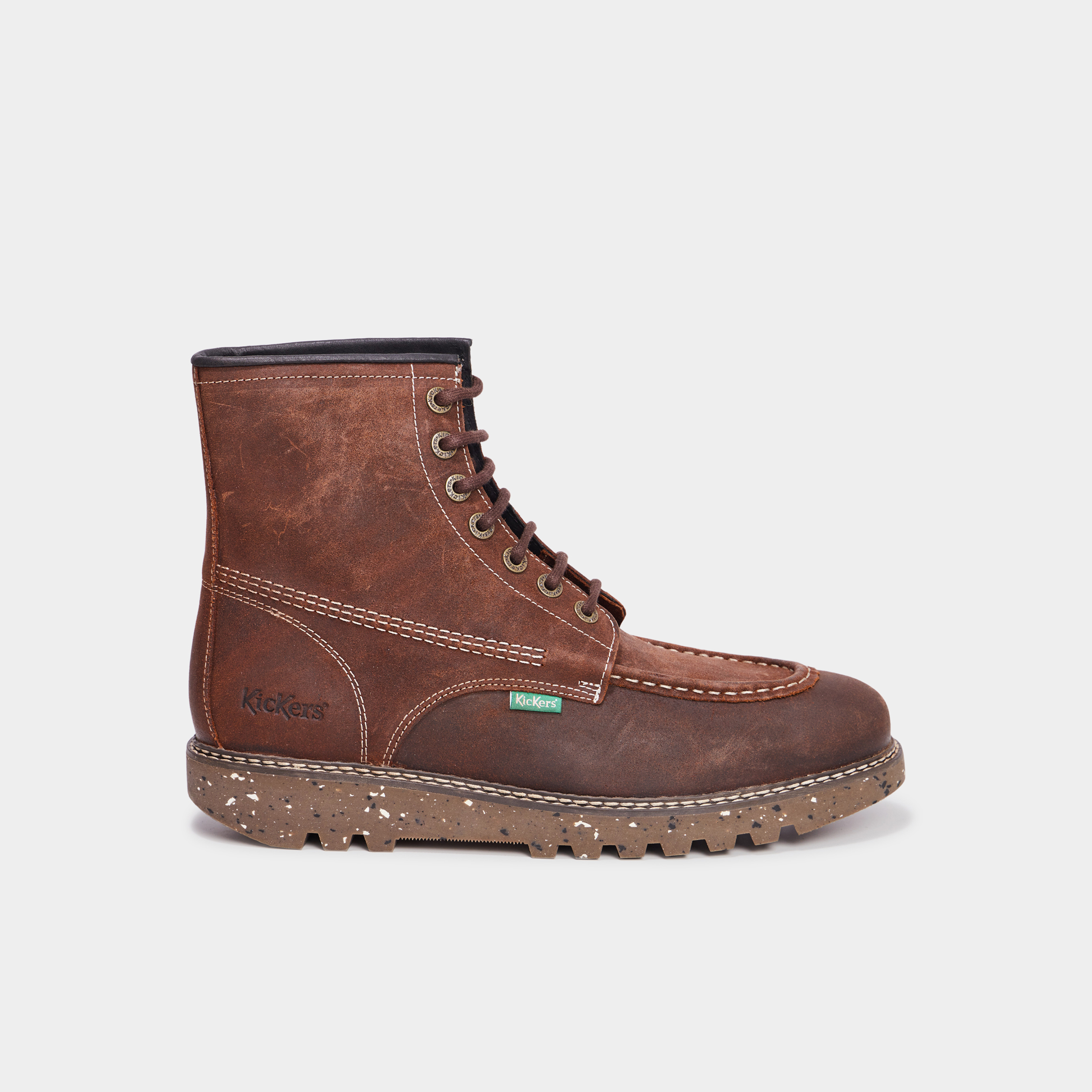 Bottines crant es en cuir Kickers Para orange clair homme La Halle