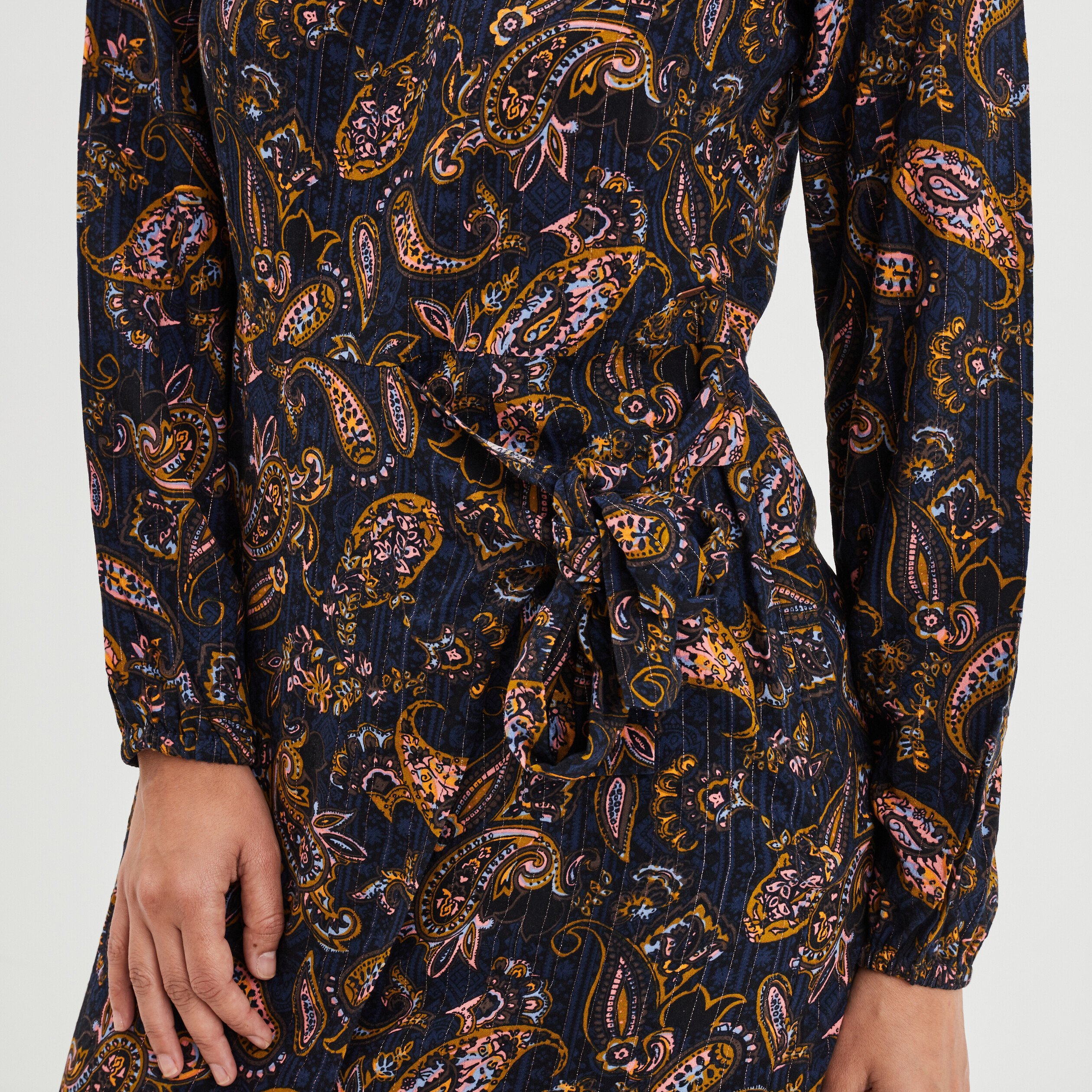 robe droite avec noeud a la taille bleu fonce femme Robe droite avec noeud à la taille bleu foncé femme