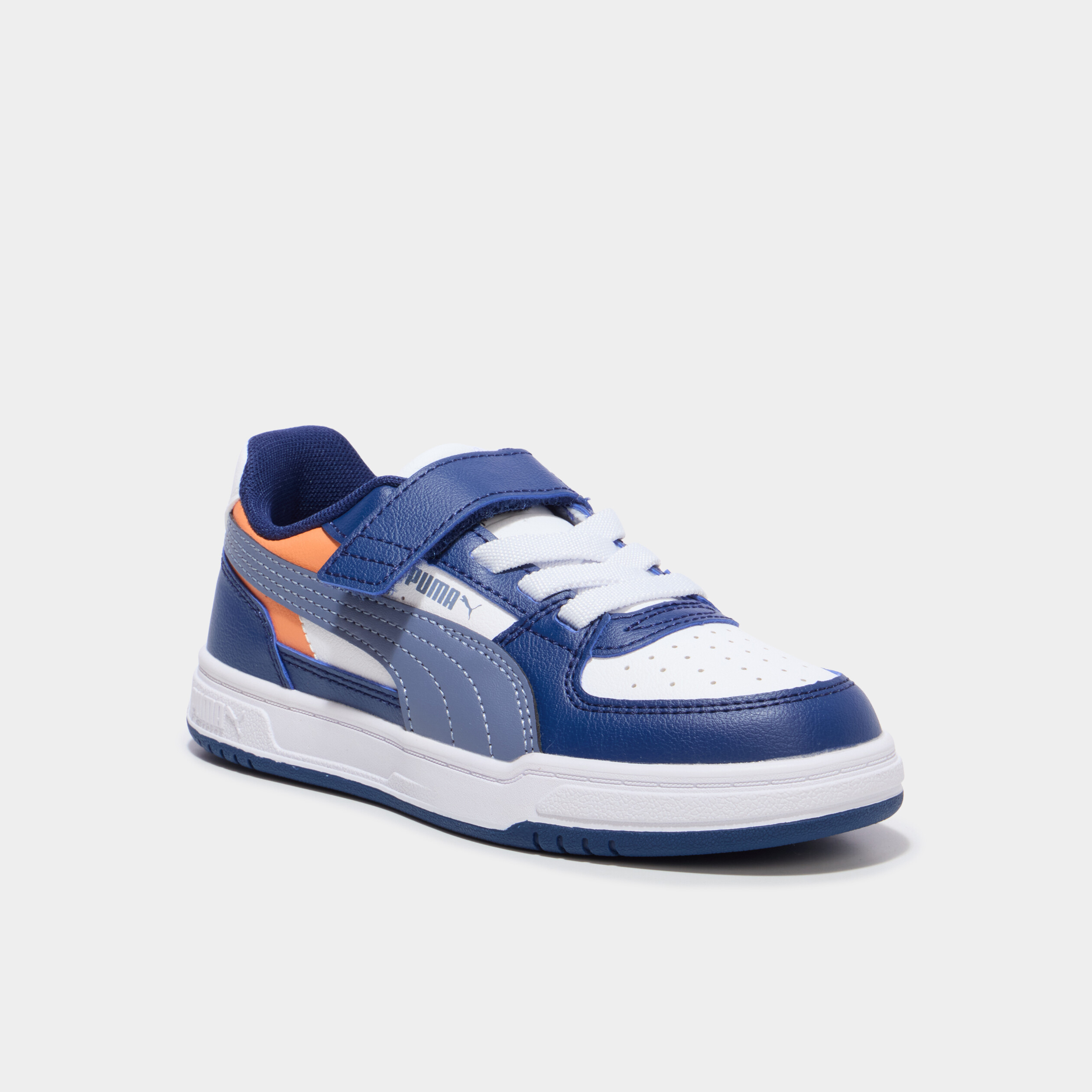 Baskets &agrave; scratchs Caven III Puma orange corail gar&ccedil;on