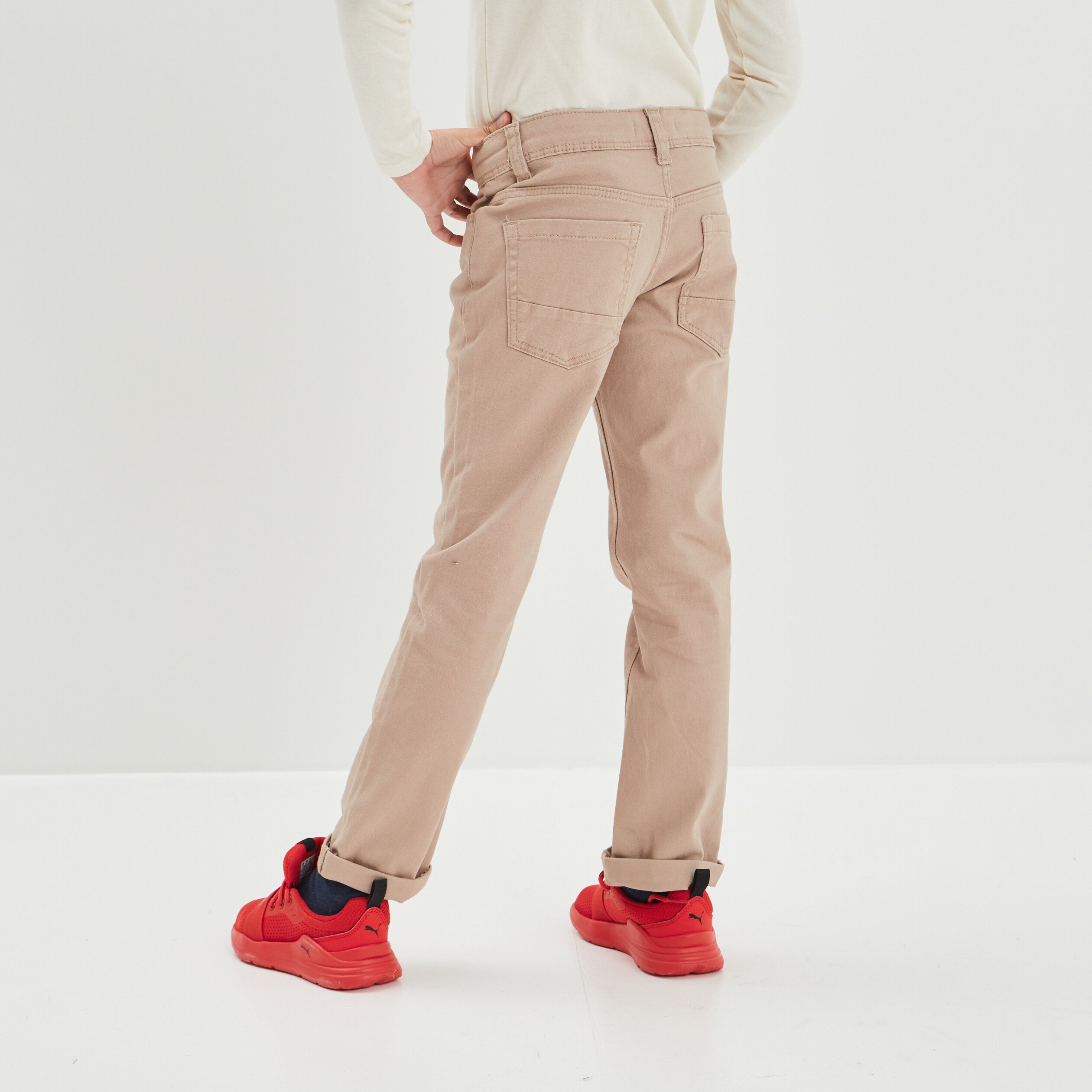Pantalon regular avec poches sable garçon