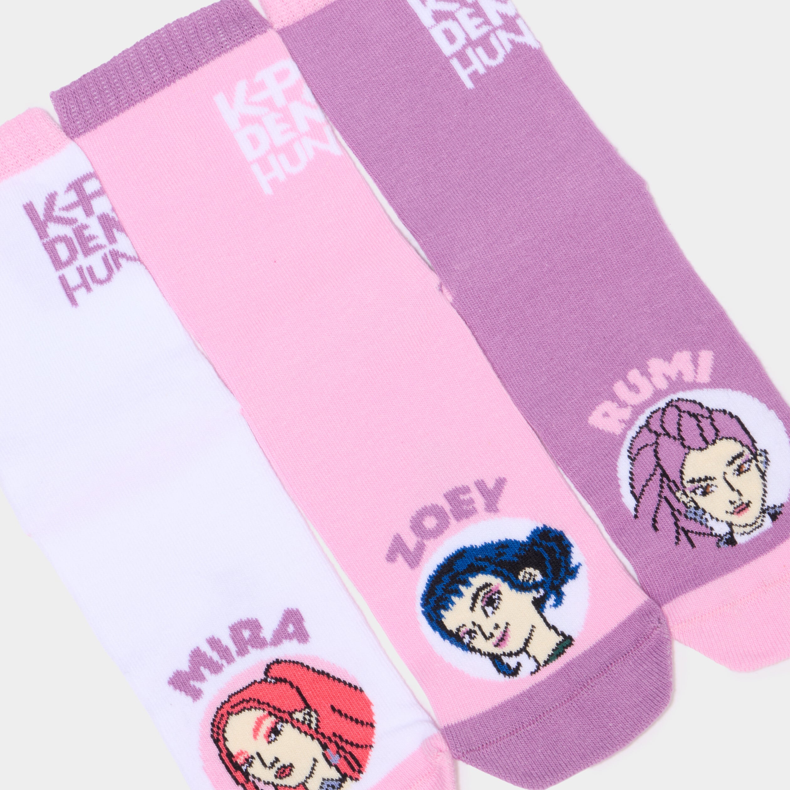 Lot 3 chaussettes Kpop Demon Hunters violet fille