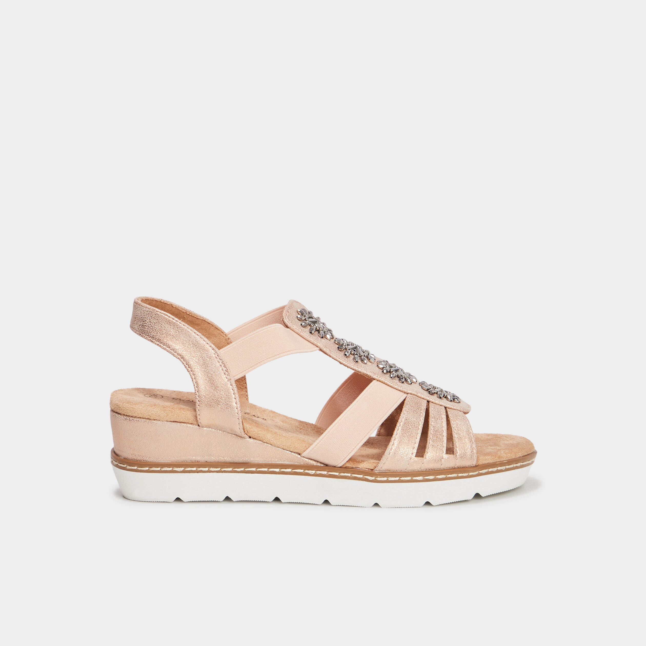 sandales compensees pied large rose femme Sandales compensées pied large rose femme