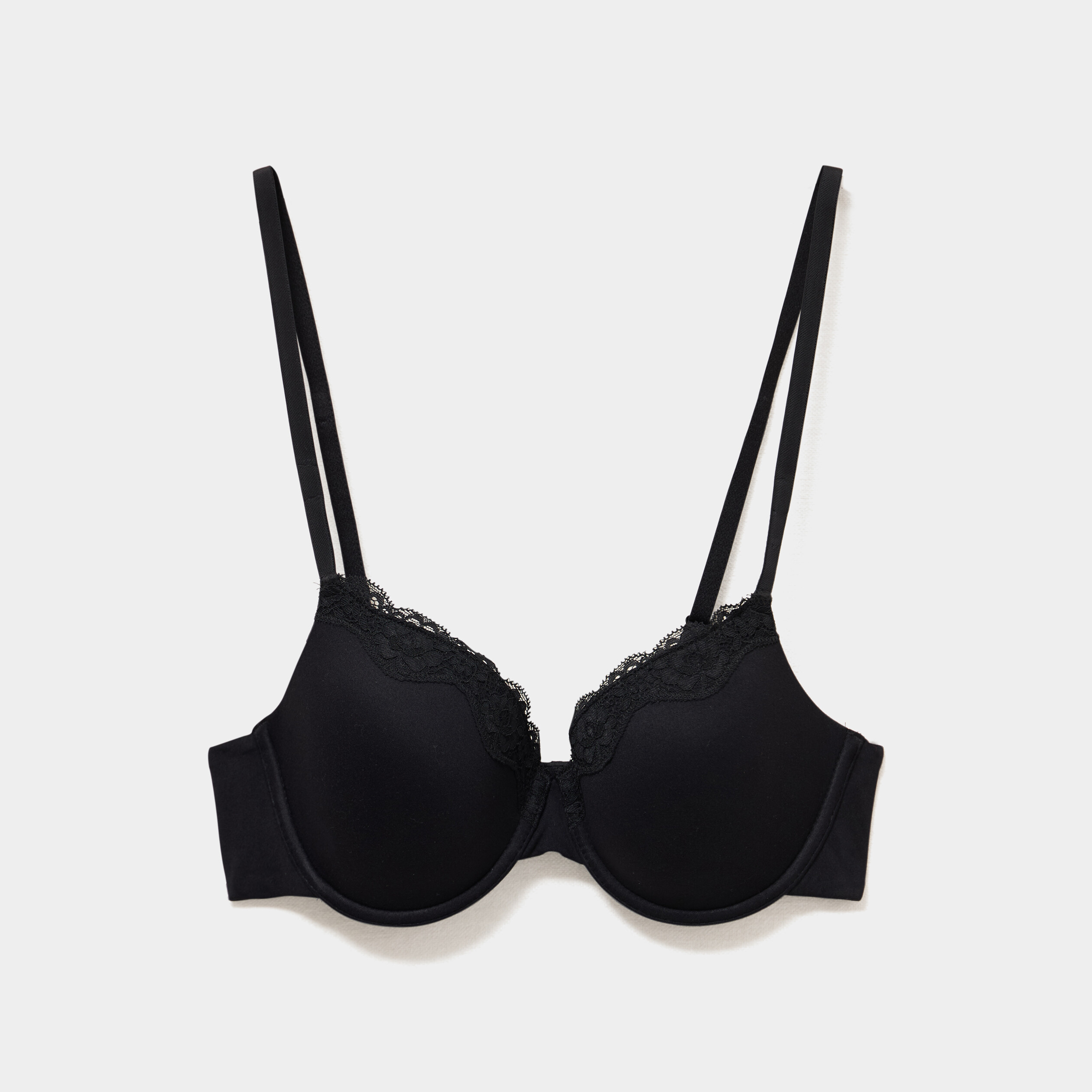 Soutien-gorge embo&icirc;tant padd&eacute; dentelle noir femme