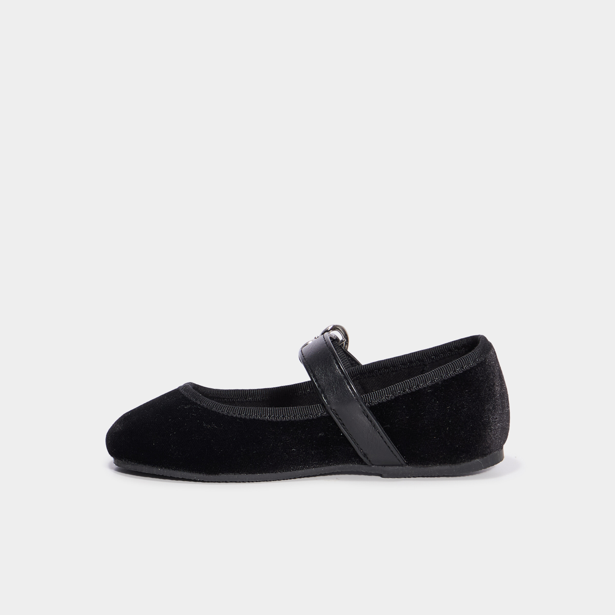 Ballerines effet velours noir fille