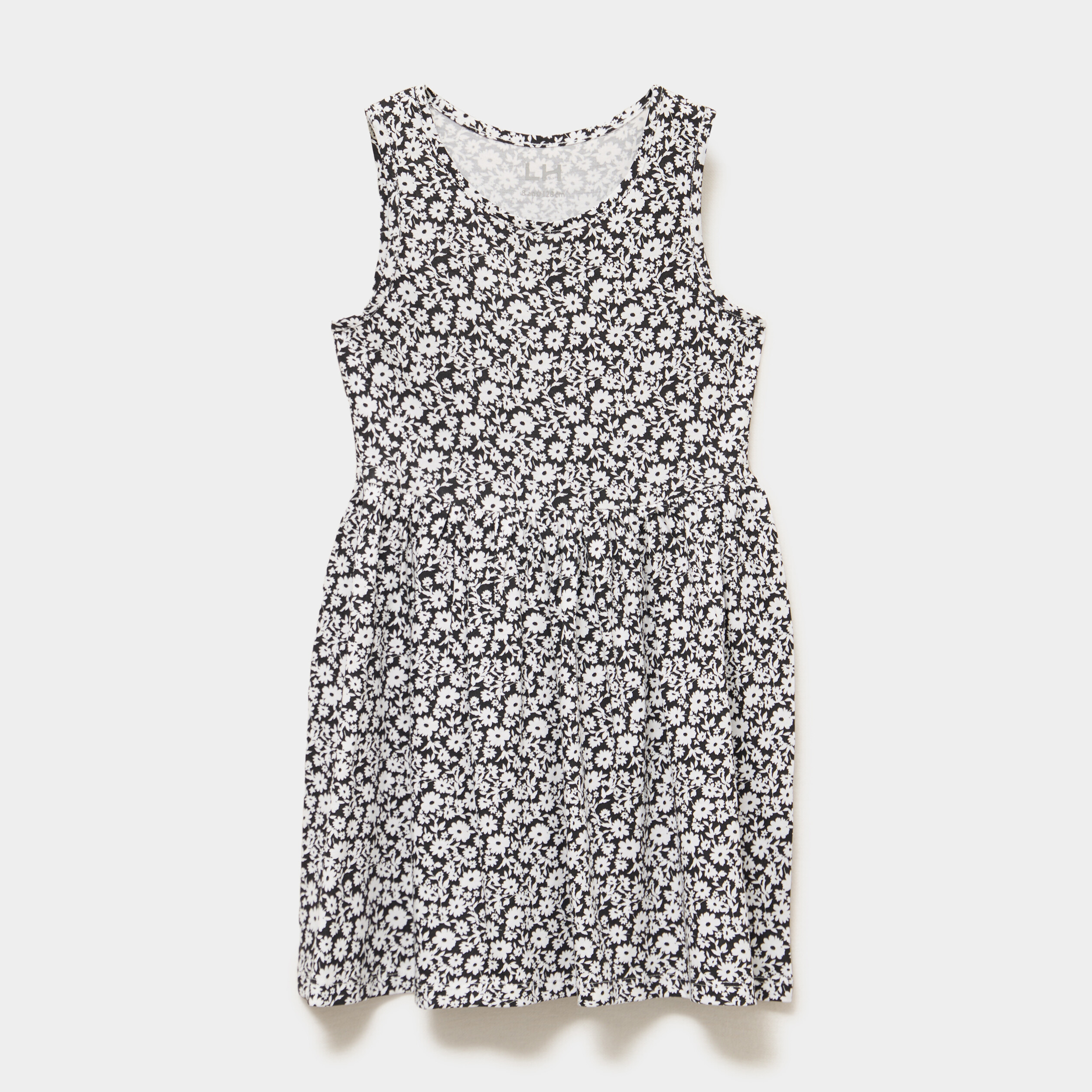 Robe patineuse sans manches coton ecru fille