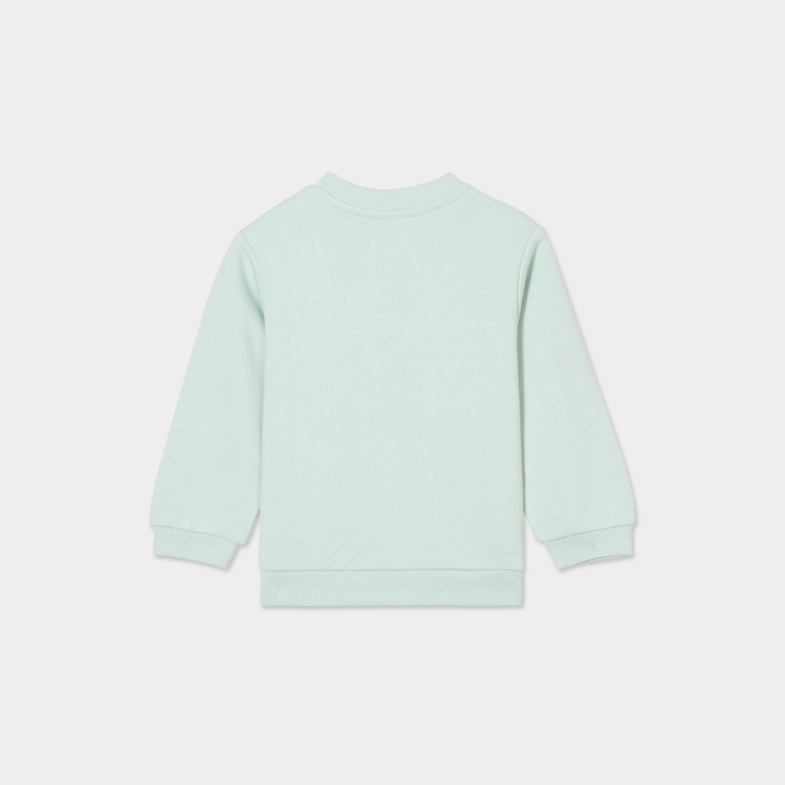 Sweat manches longues col rond vert clair bébé garçon