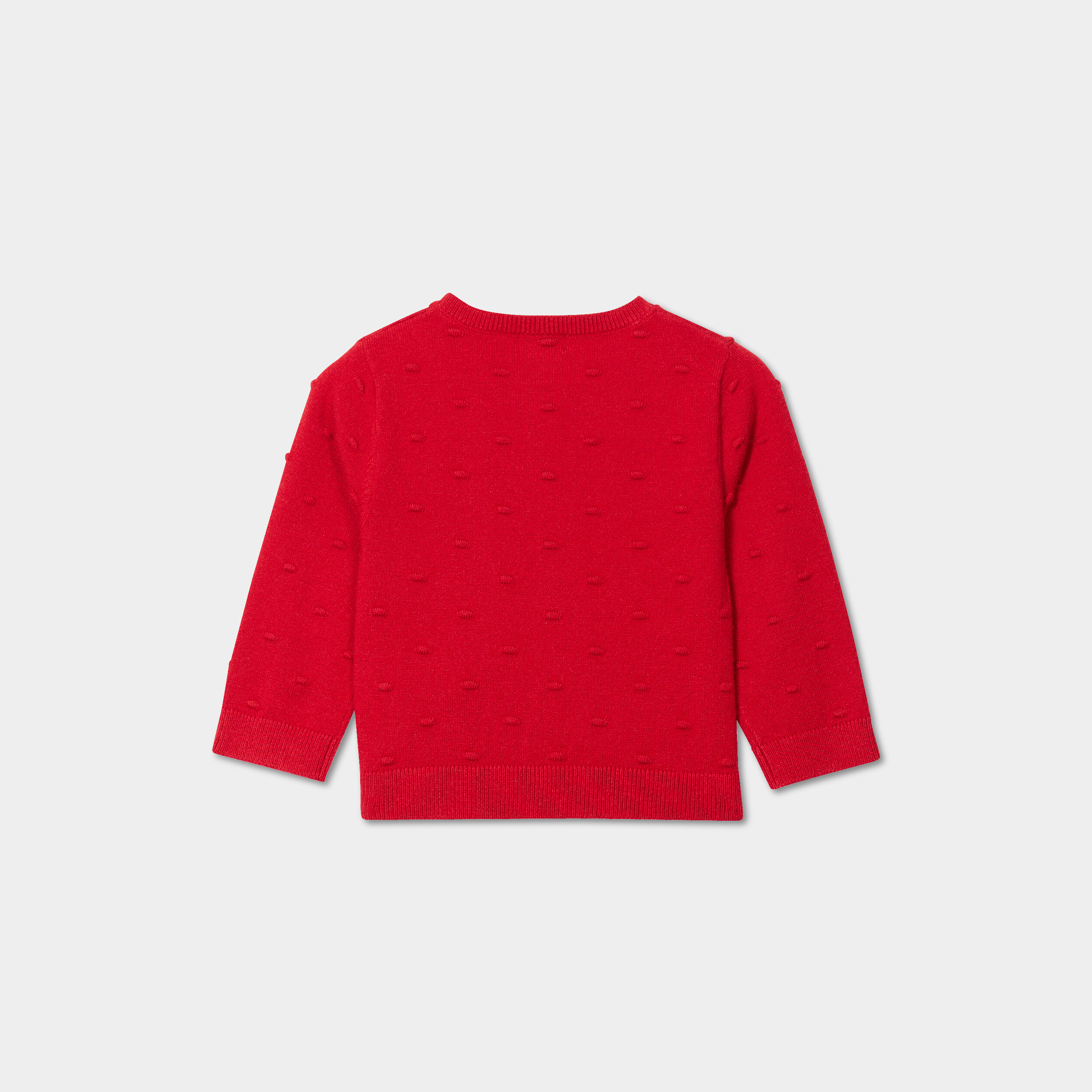Gilet à boutons col rond manches longues rouge bébé fille