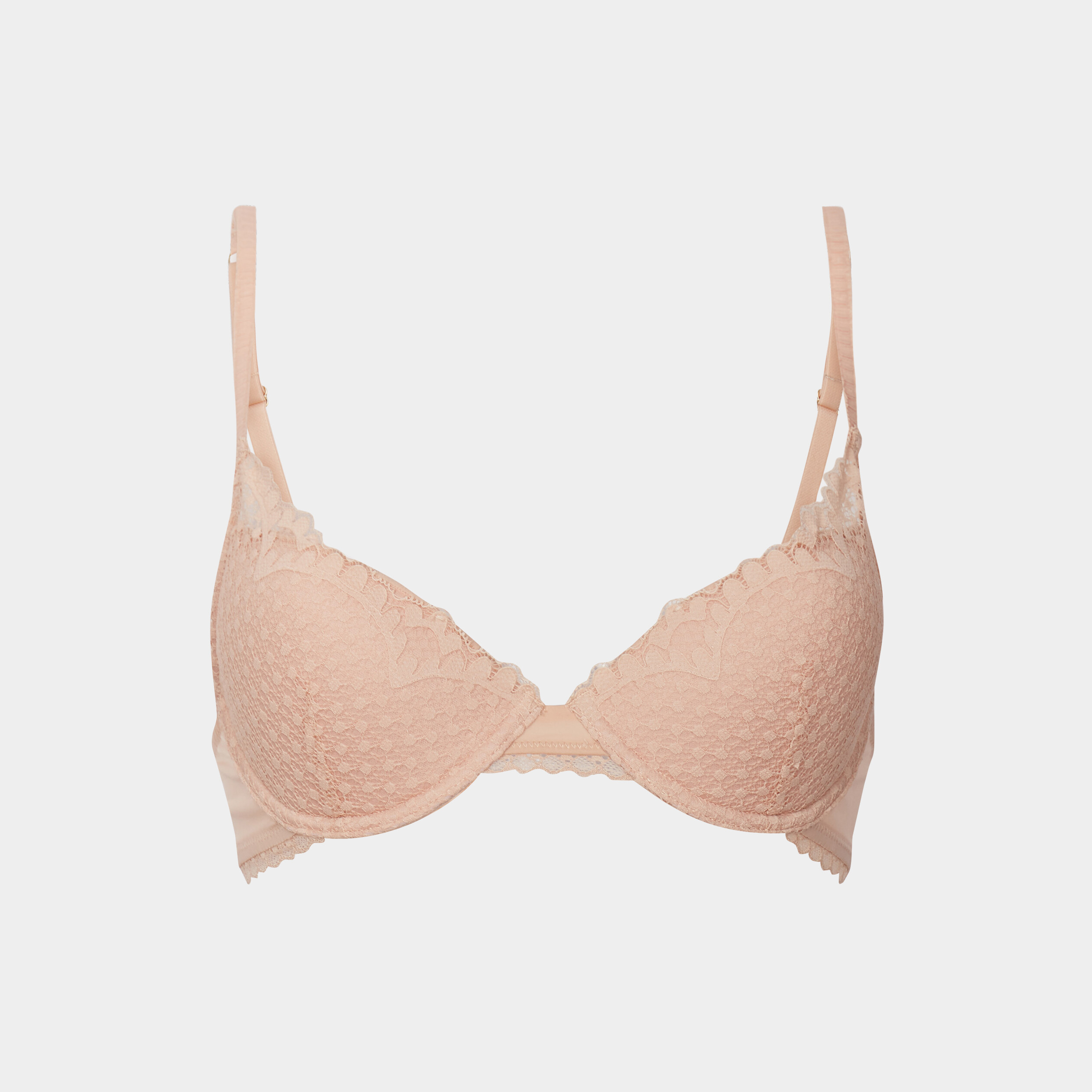 Soutien-gorge corbeille paddé dentelle couleur argent femme