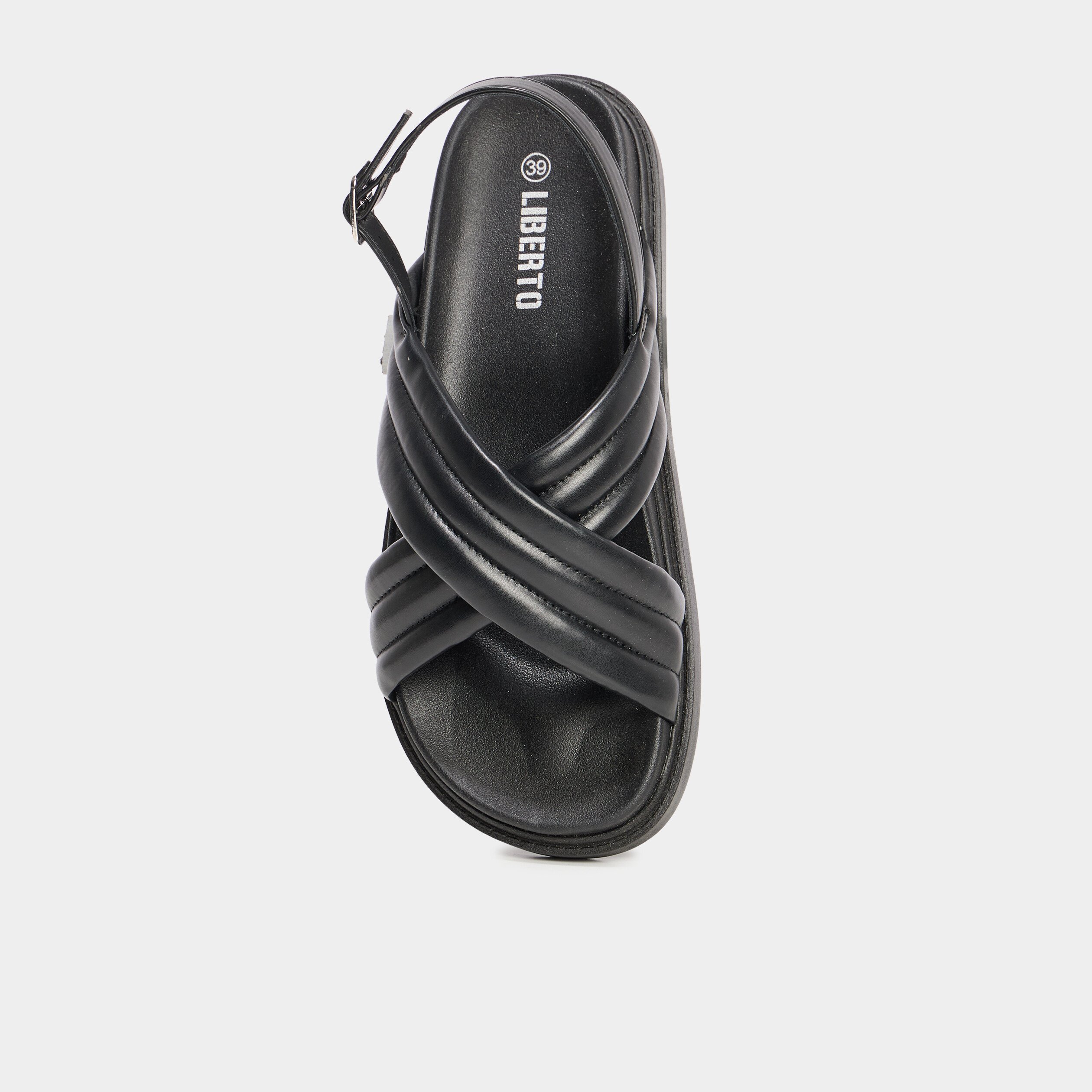 Sandales plates noir femme