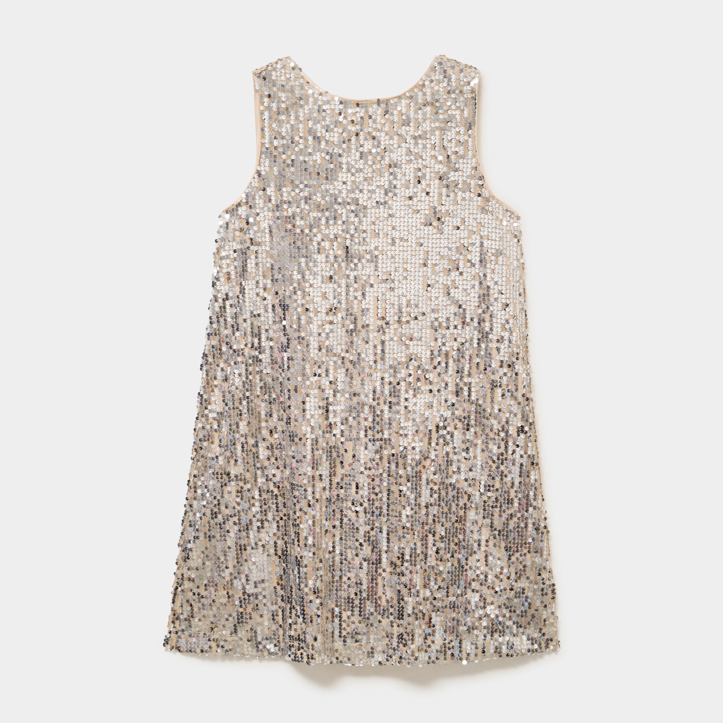 Robe &agrave; sequins sans manches courte jaune or femme