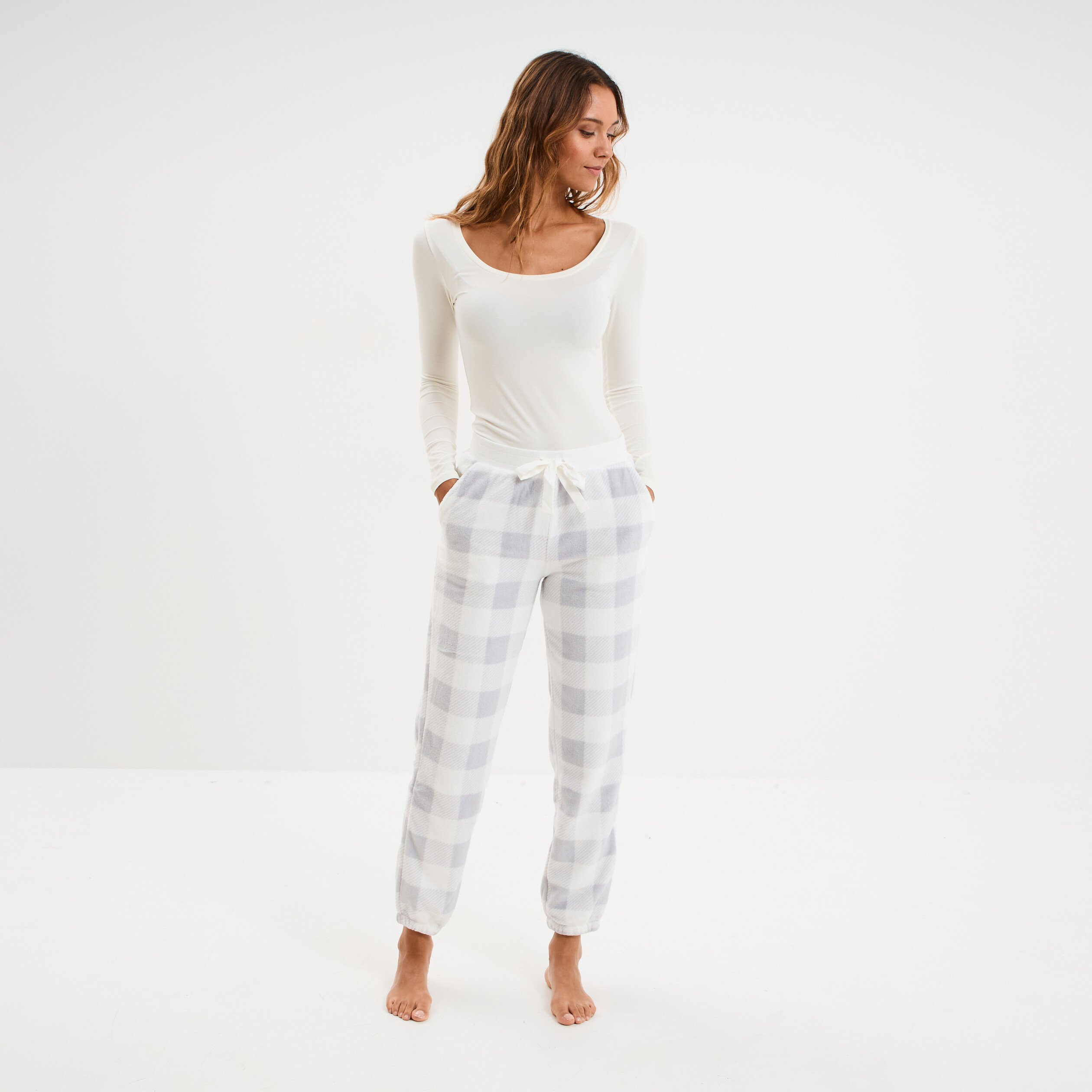 pantalon de pyjama ecru femme Pantalon de pyjama ecru femme